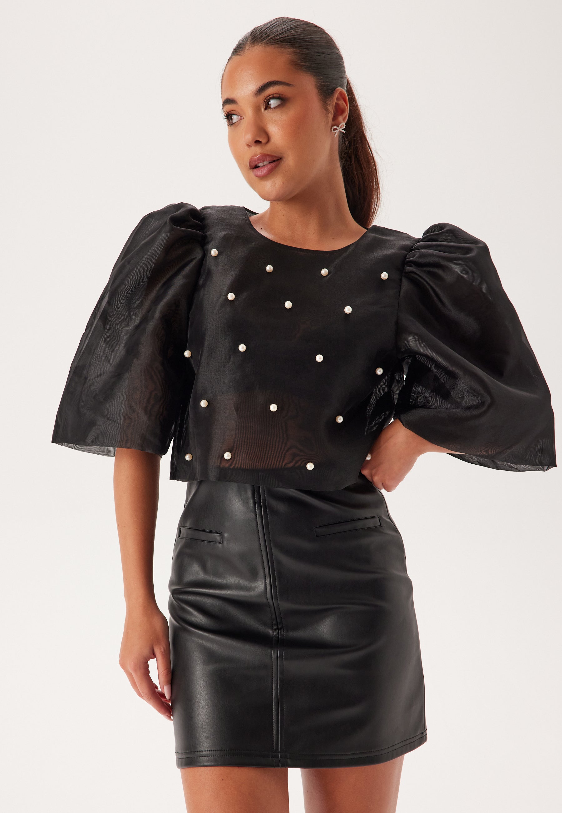 Bubbleroom Occasion Pearl Organza Blouse
