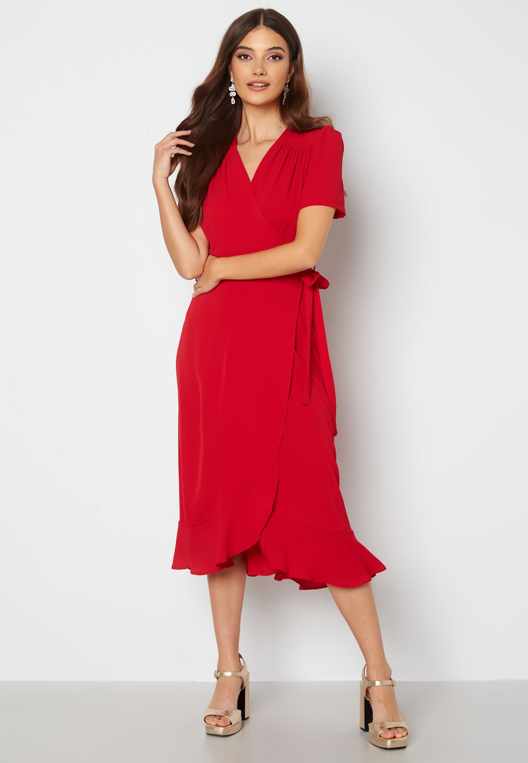 John Zack Short Sleeve Wrap Dress