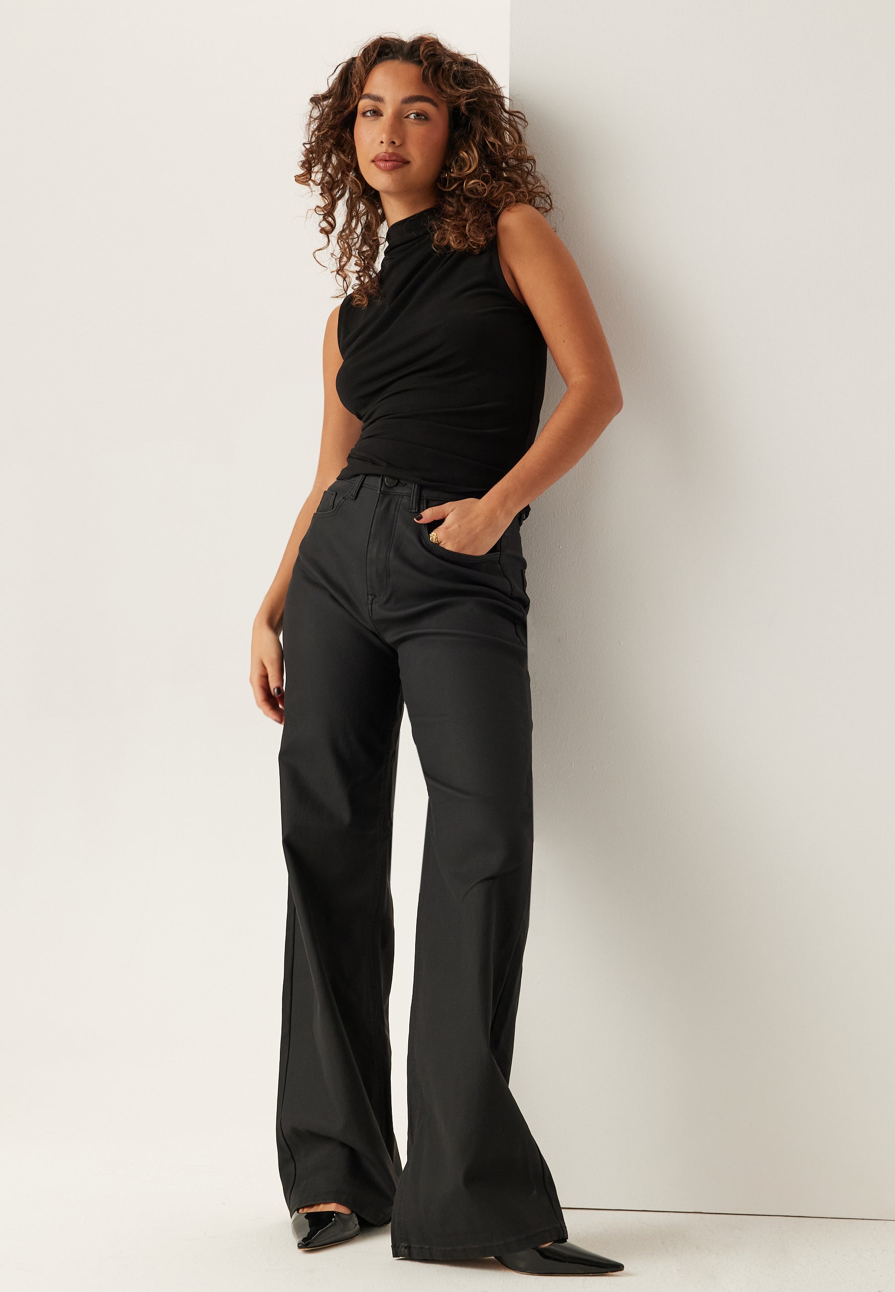 VILA Vifreya Hw Coated Wide Jeans