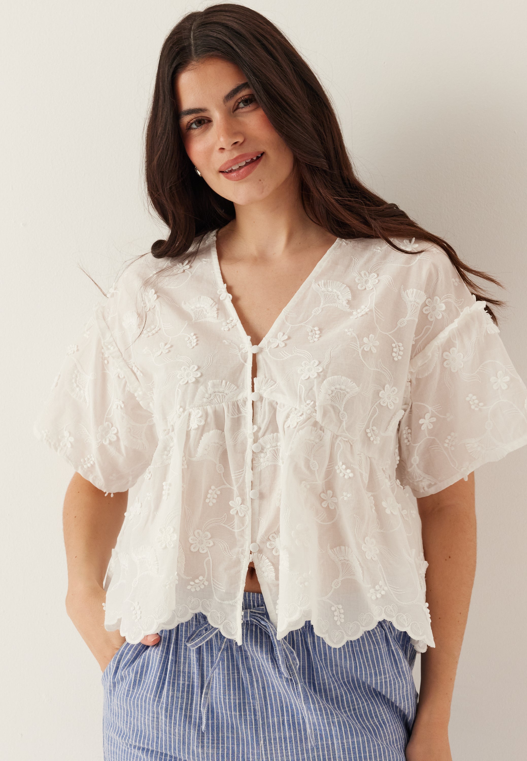 OBJECT Objlora S/S RE V-NECK TOP