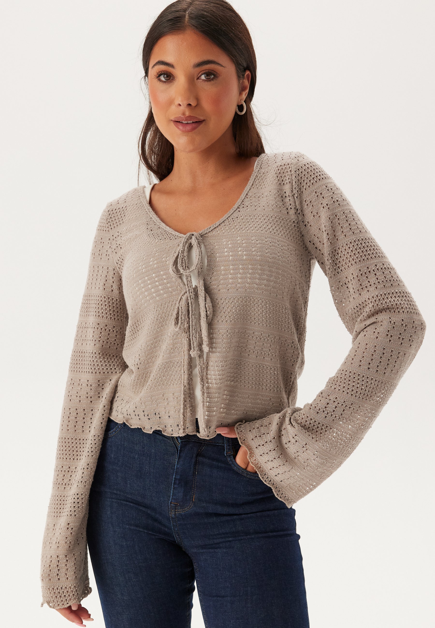 BUBBLEROOM Tie Cardigan