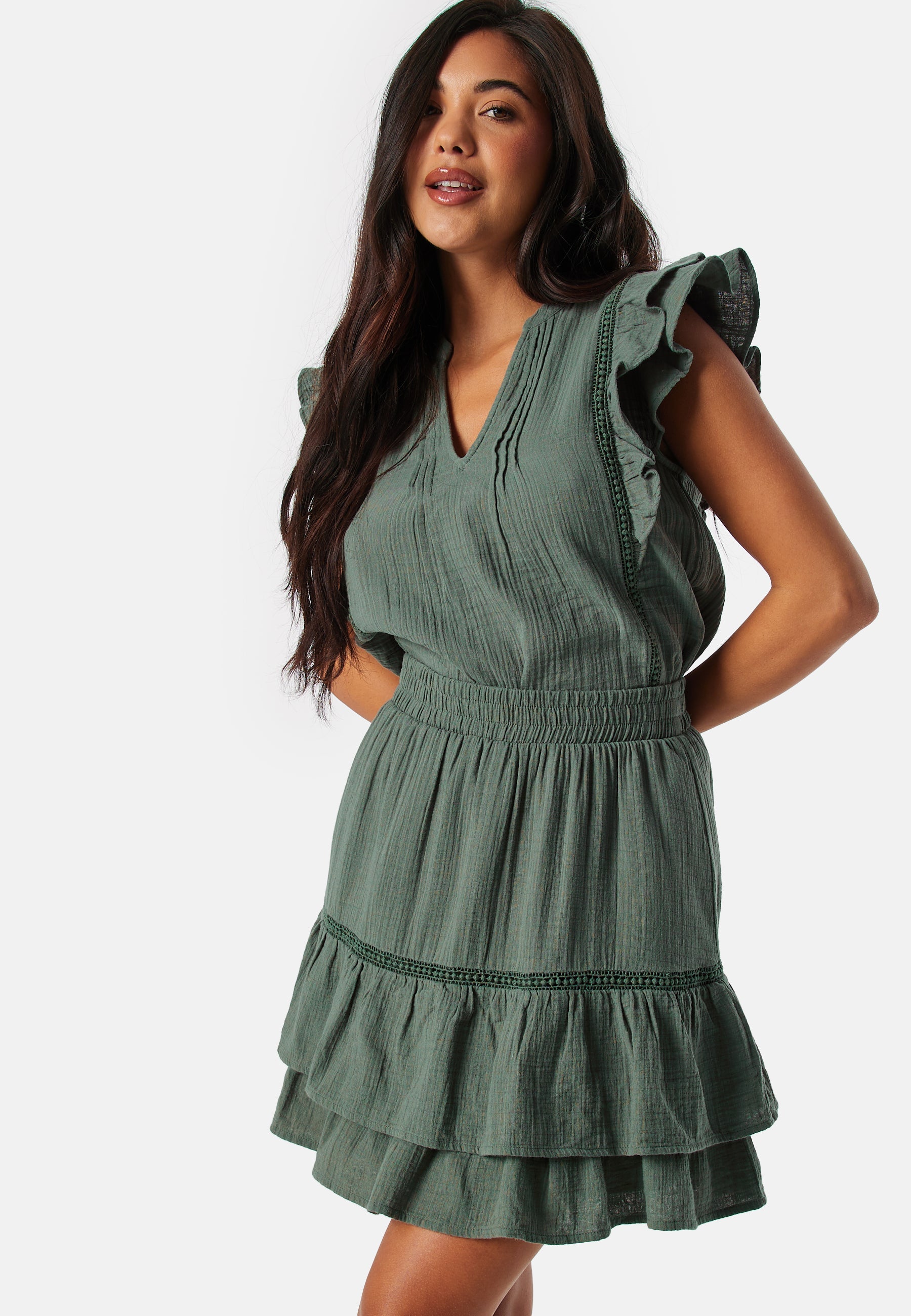 VILA Vitovan S/S flounce top