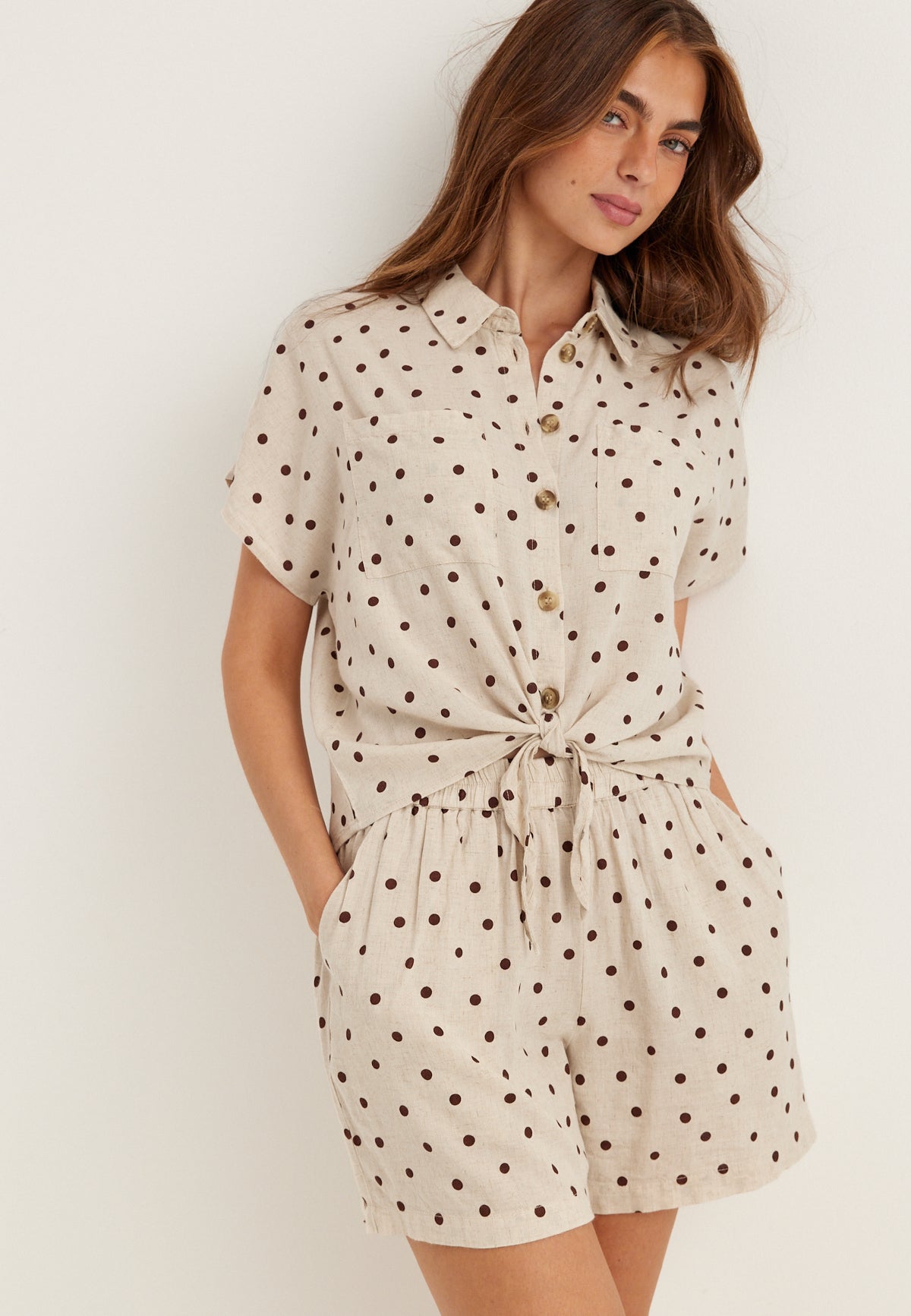 PIECES Pcpia Ss Tie Shirt Wvn Noos