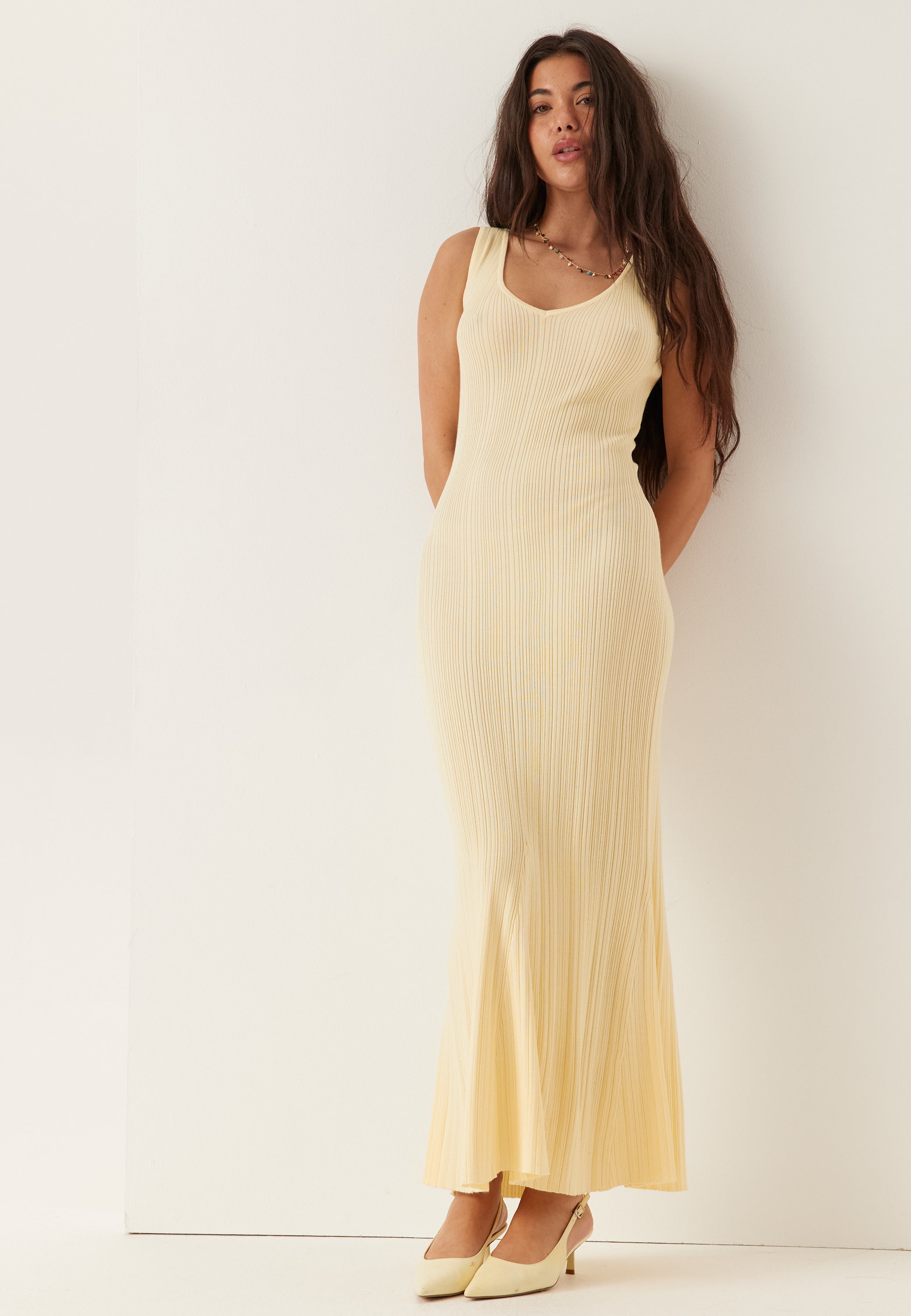 BUBBLEROOM Knitted V-neck Dress
