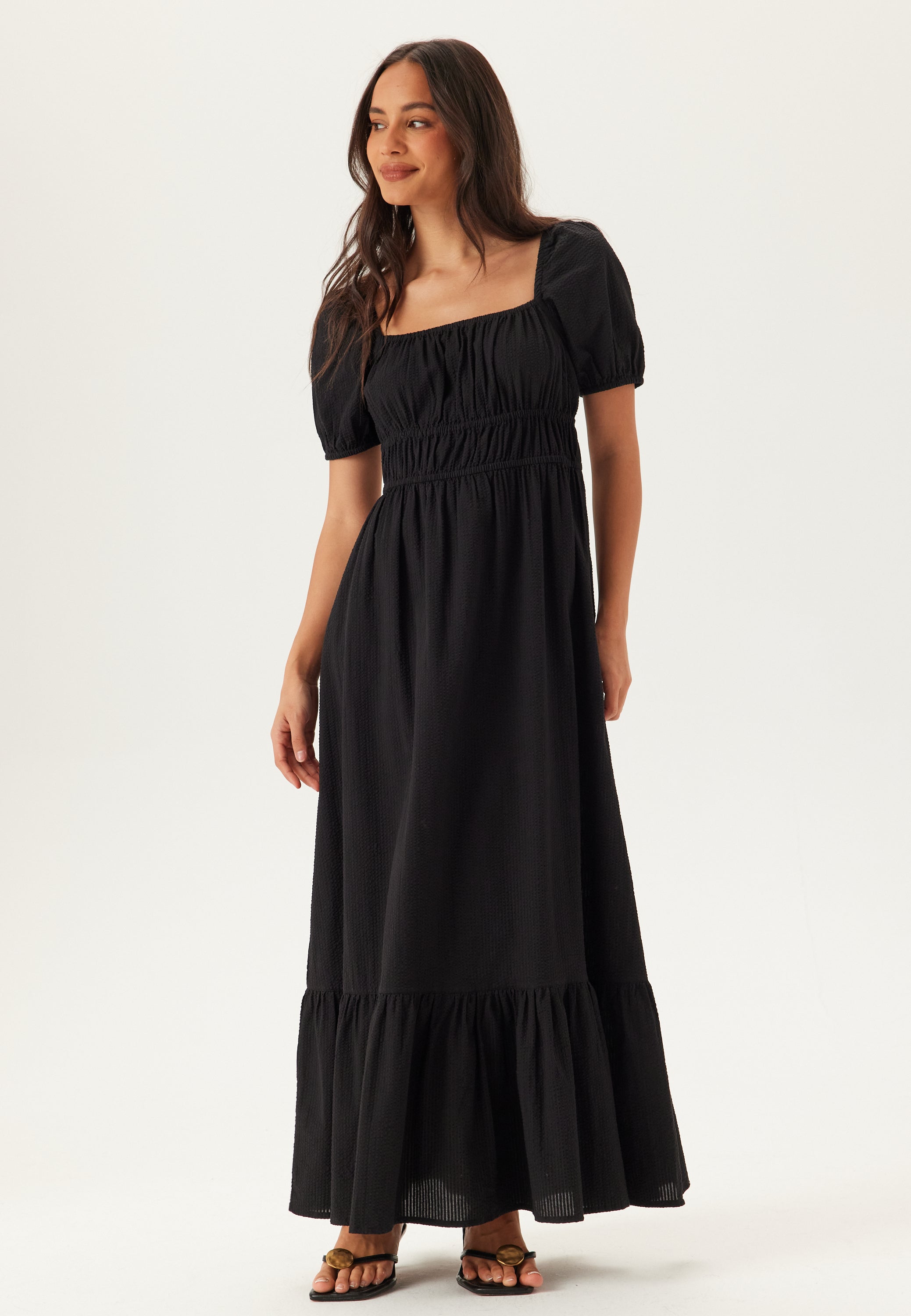 BUBBLEROOM Square Neck Cotton Maxi Dress