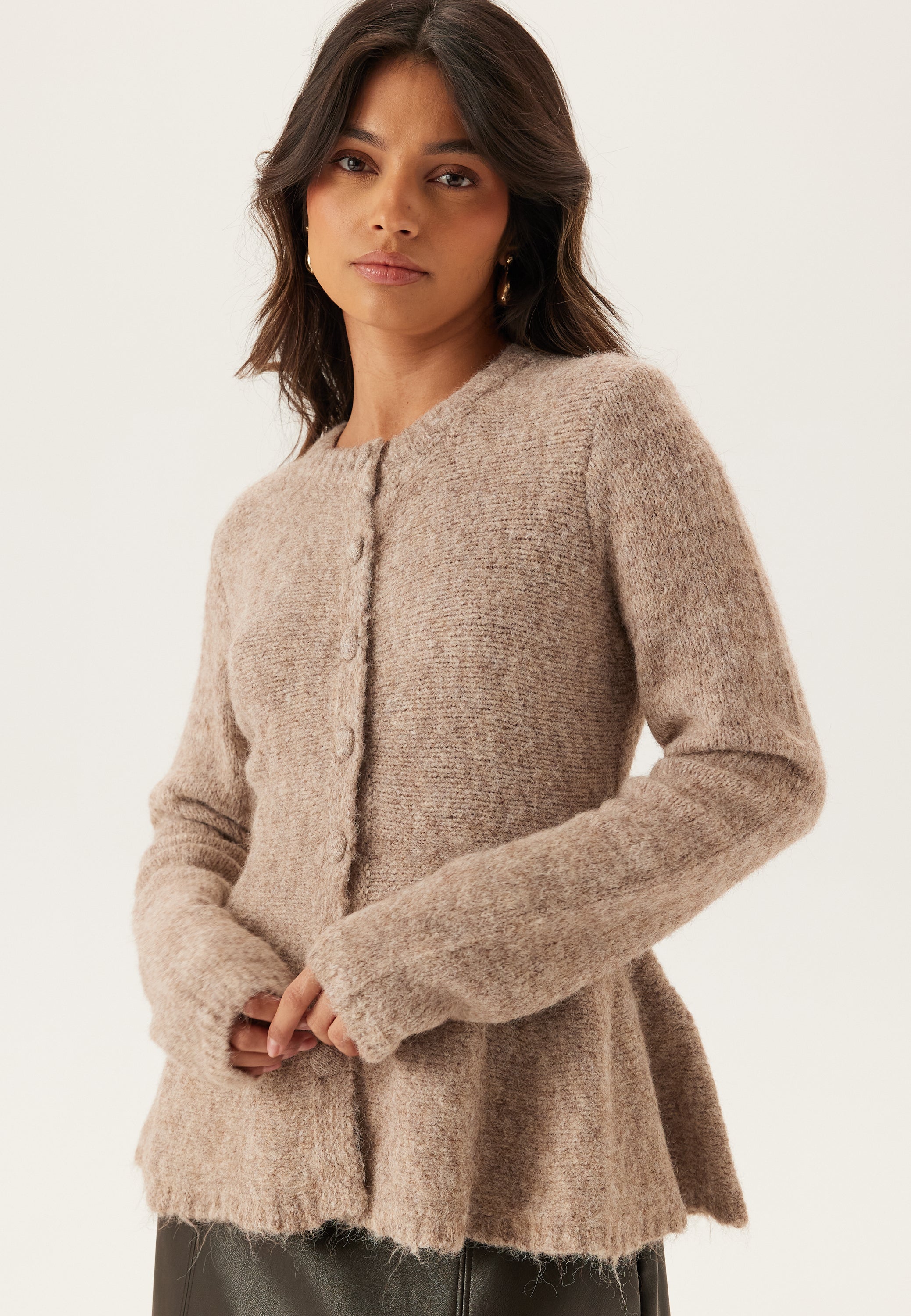OBJECTCOLLECTORSITEM Objsaggia Re Ls Peplum Knit Cardigan