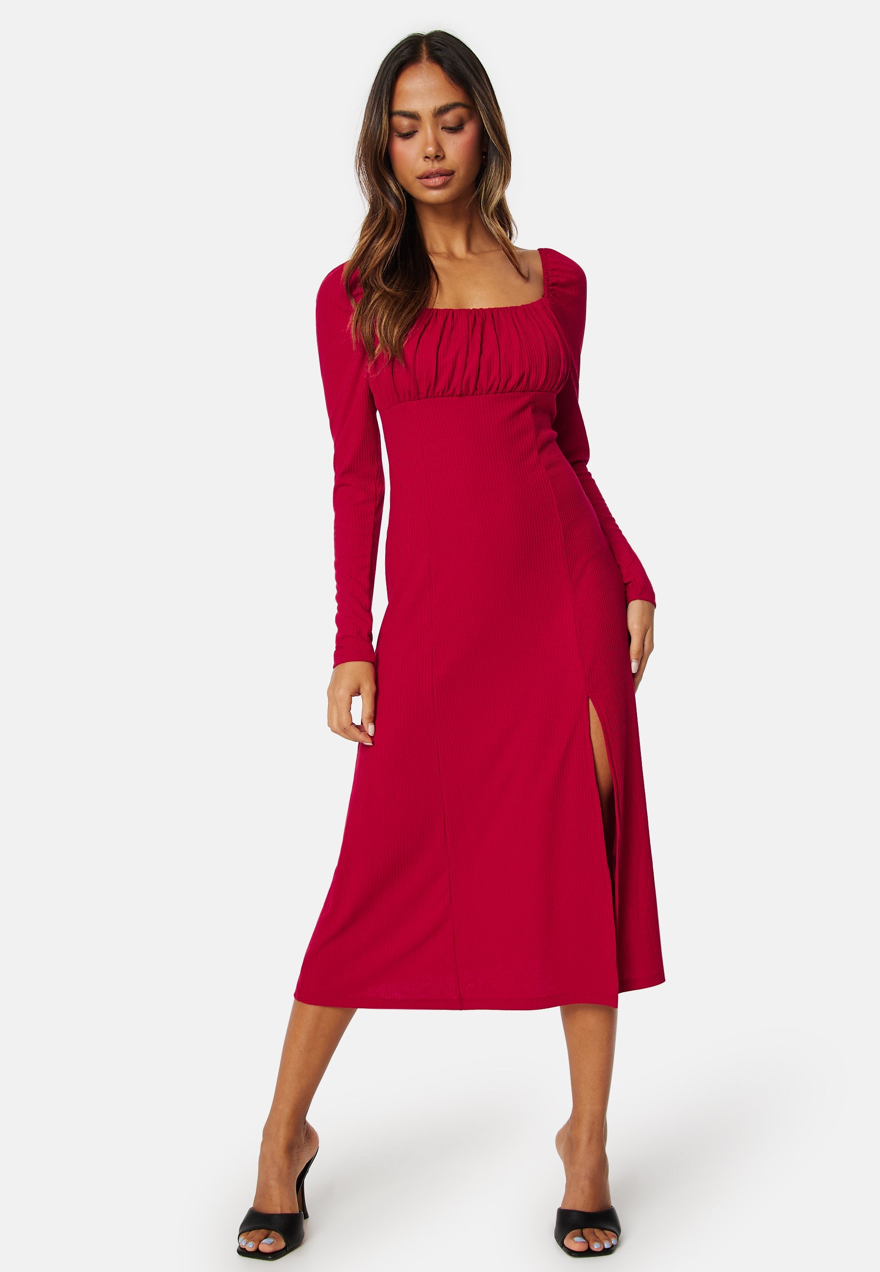 BUBBLEROOM Square Neck Midi Dress