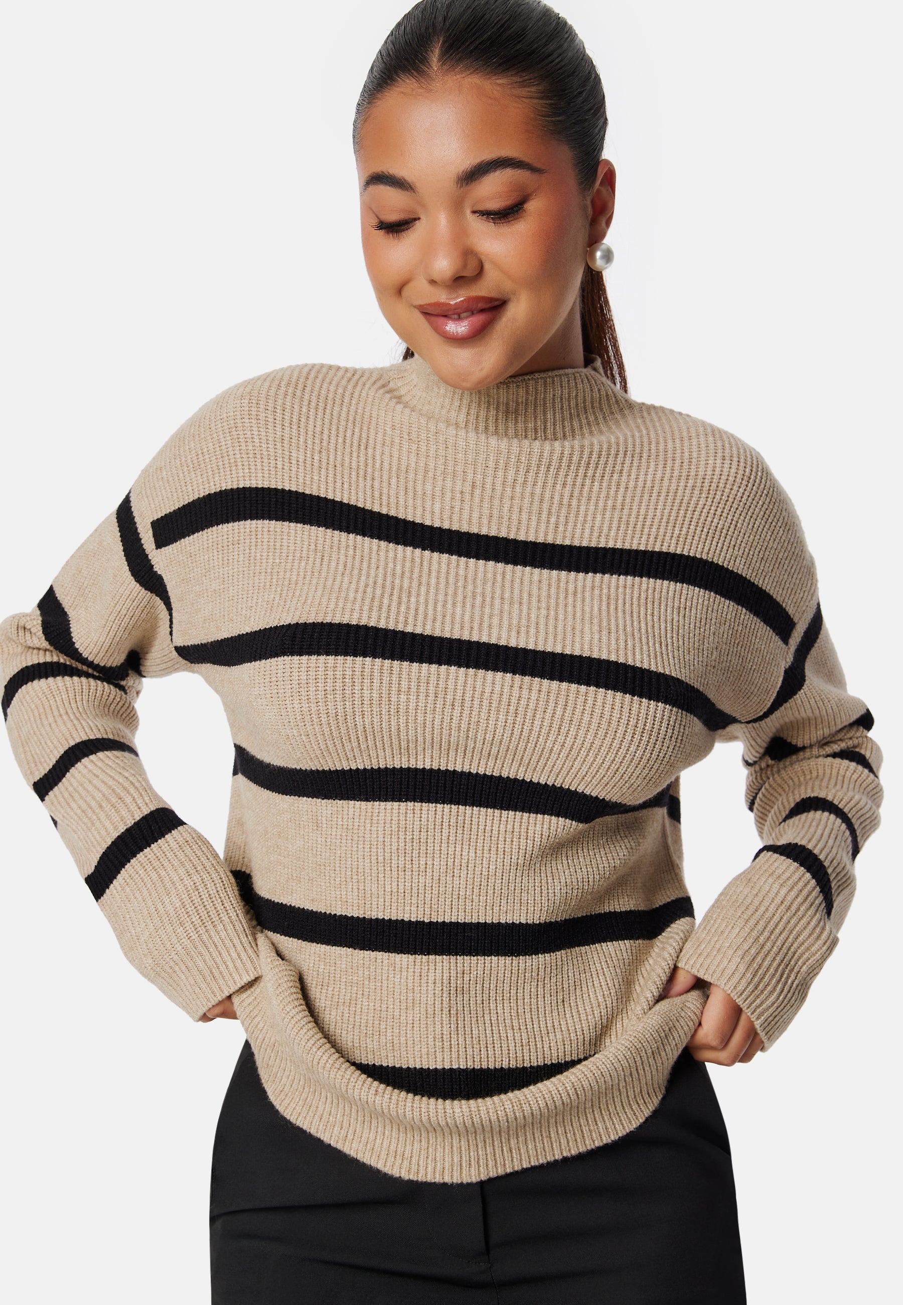 VILA Viril Mockneck L/S Knit Rib Top