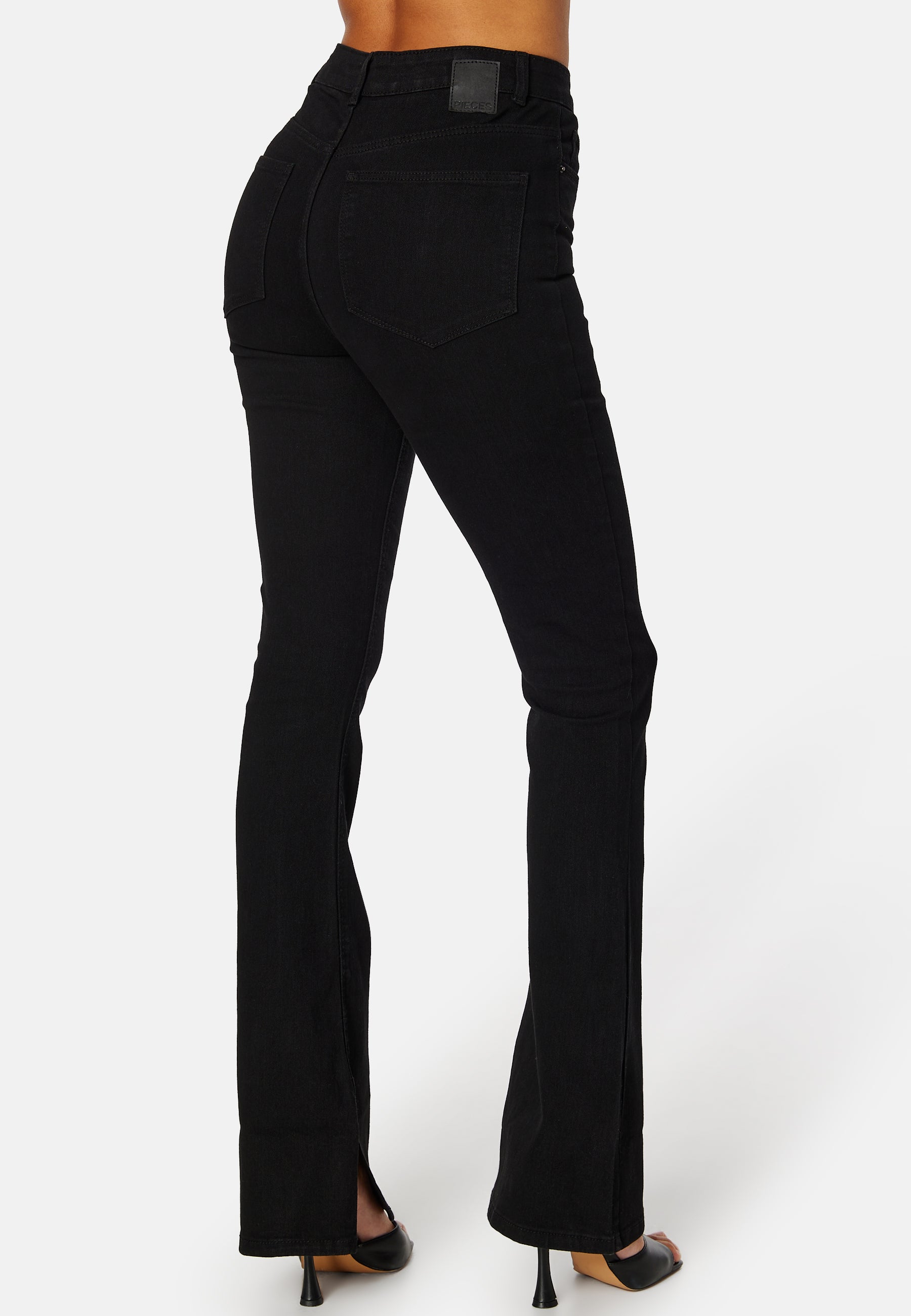 Pieces Peggy HW Flared Slit Jeans