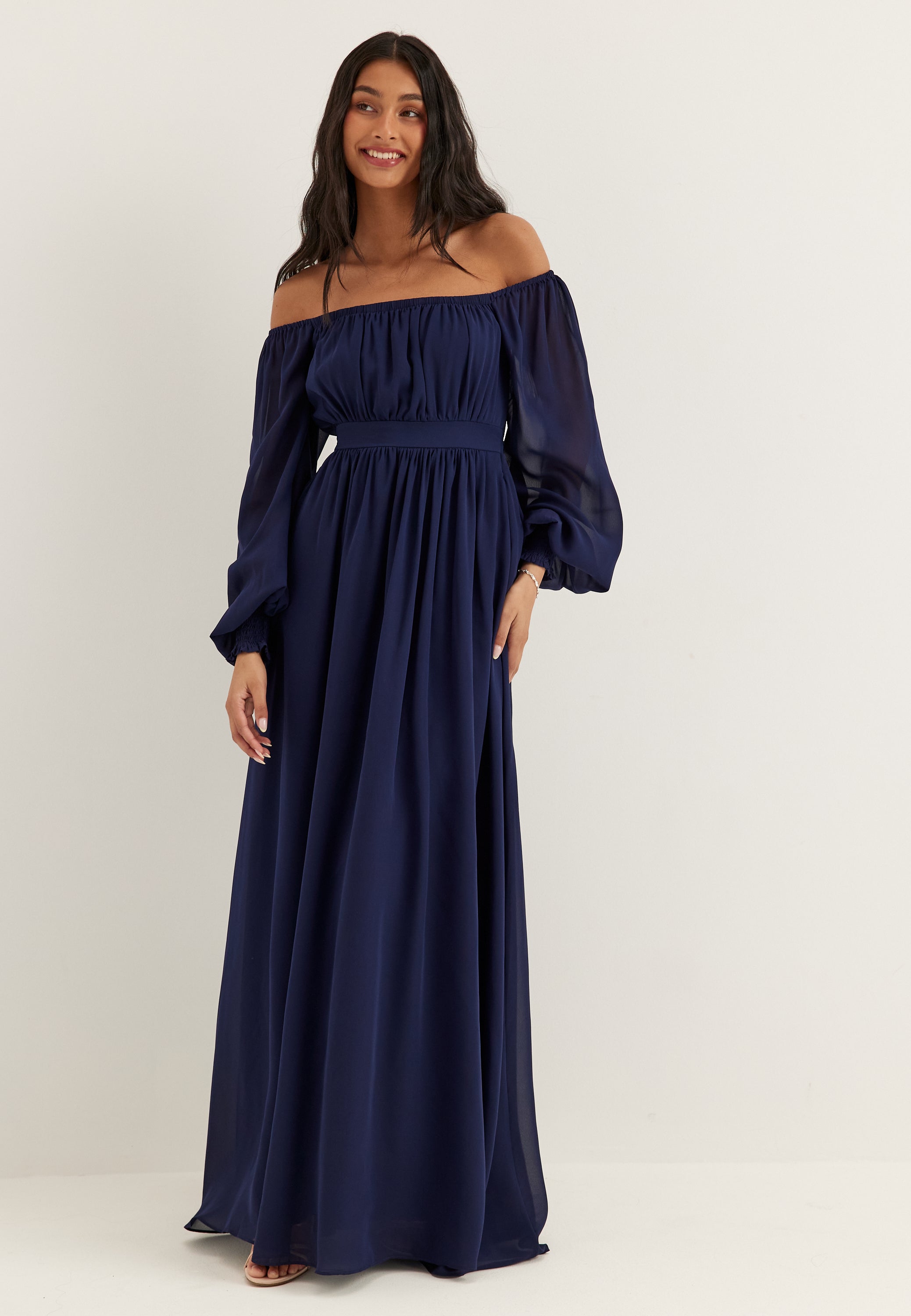 GODDIVA Multi Way Chiffon Maxi Dress
