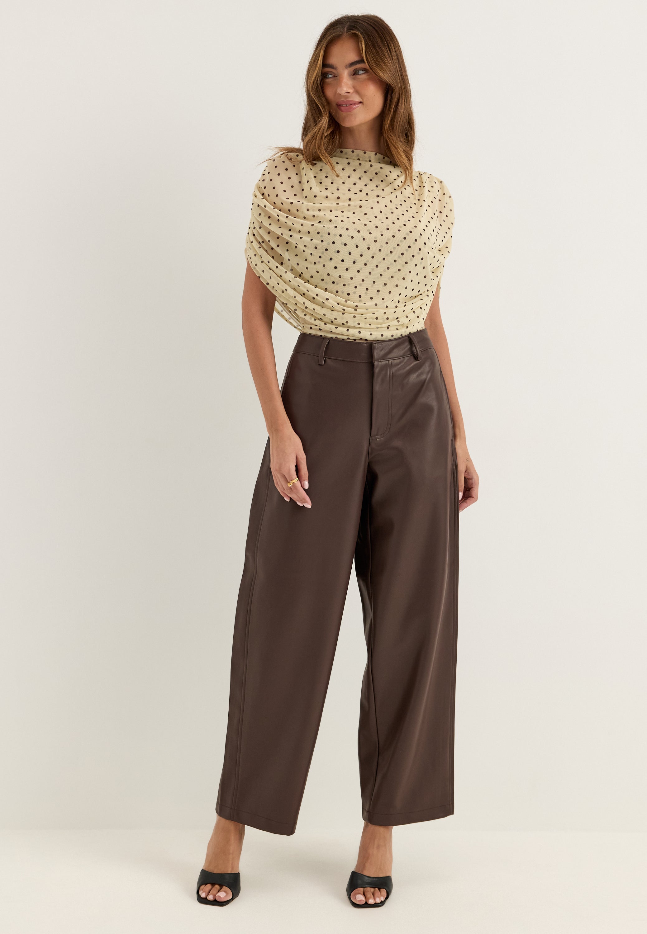 ONLY Onlneli Mw Faux Lea Barrel Pant
