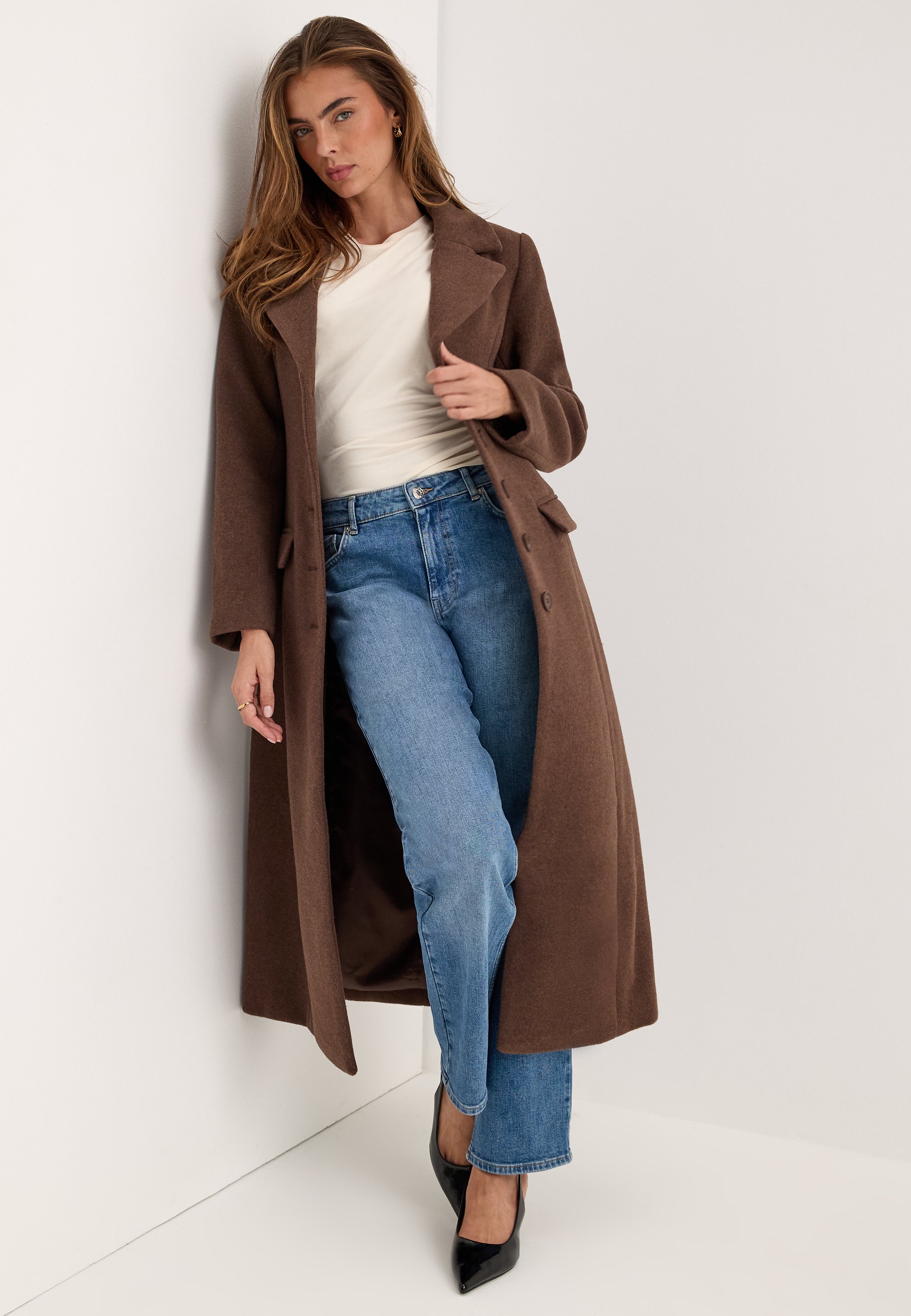 BUBBLEROOM Shaped Wool Blend Coat