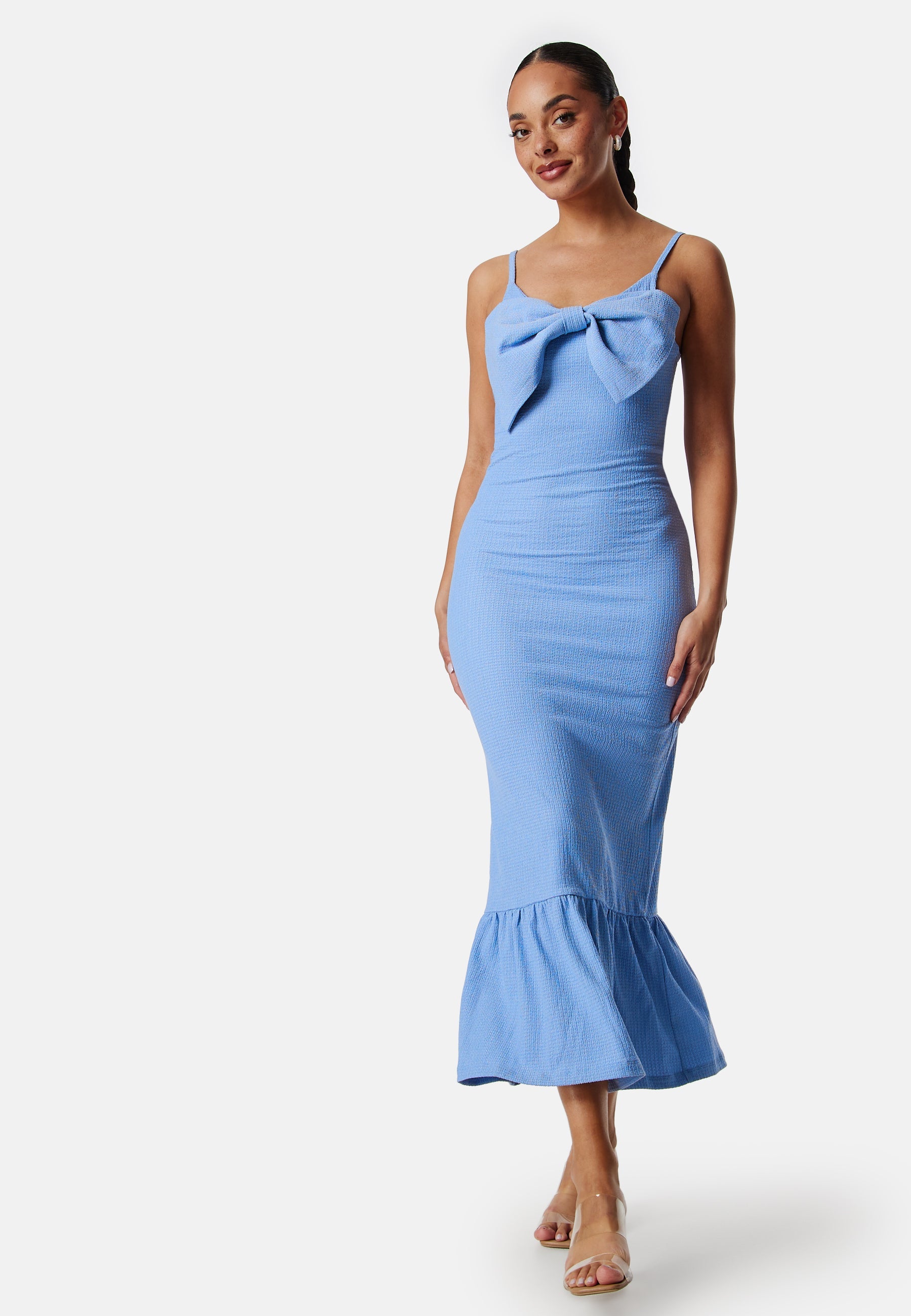 BUBBLEROOM Bow Strap Midi Dress