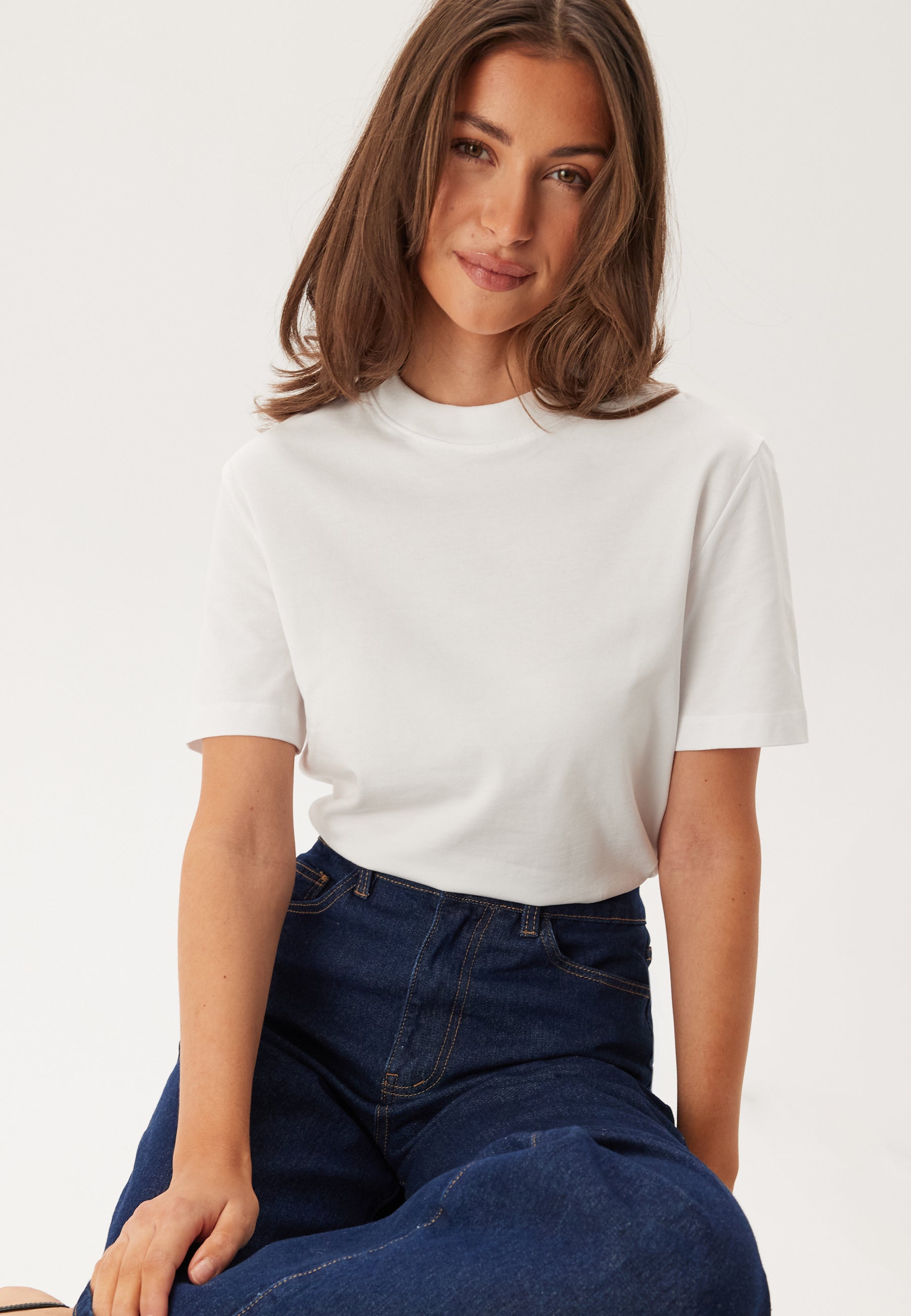 SELECTED Slfrelax Colwoman Ss Mock Neck
