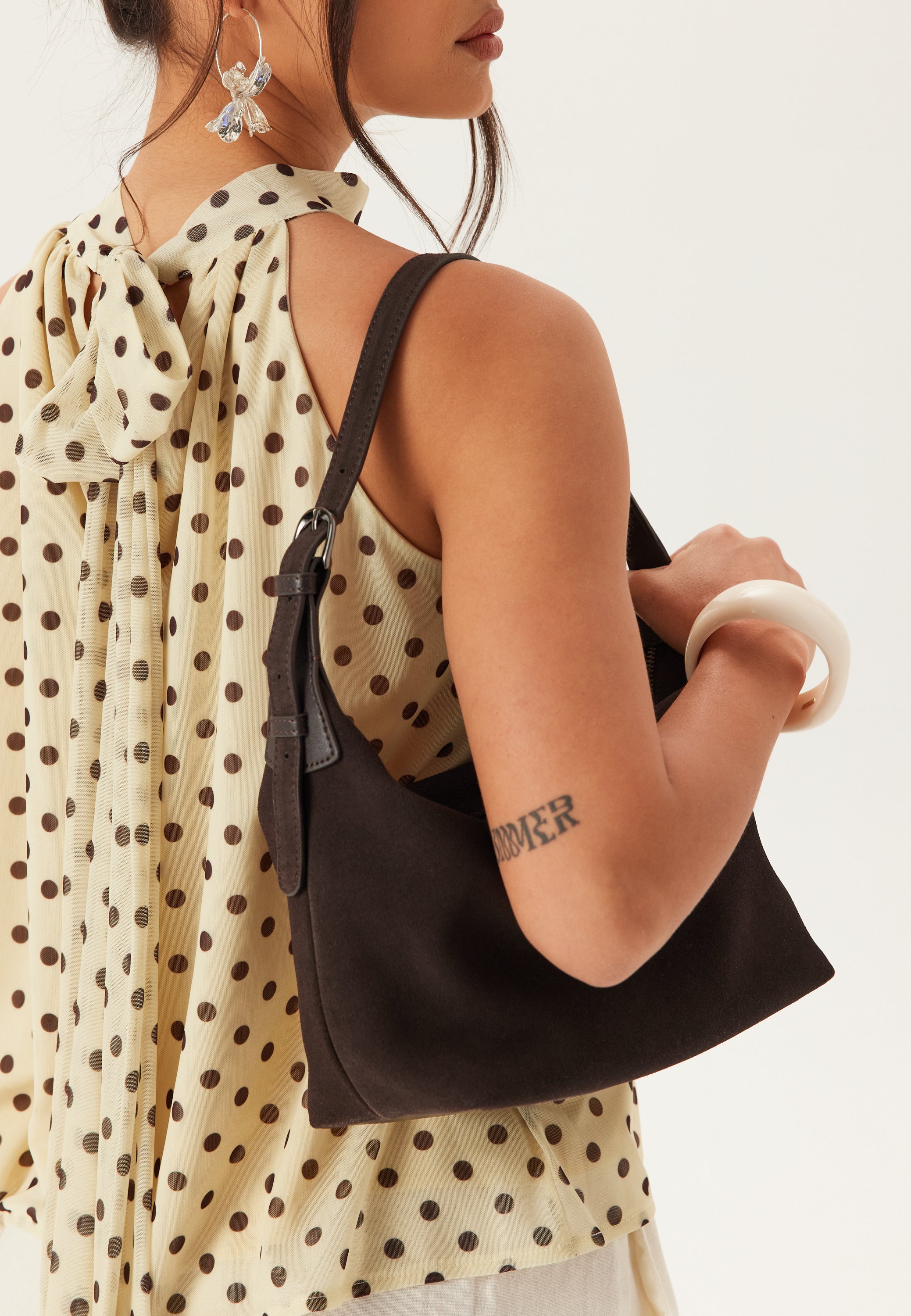 MAKE WAY Suede Tote Bag