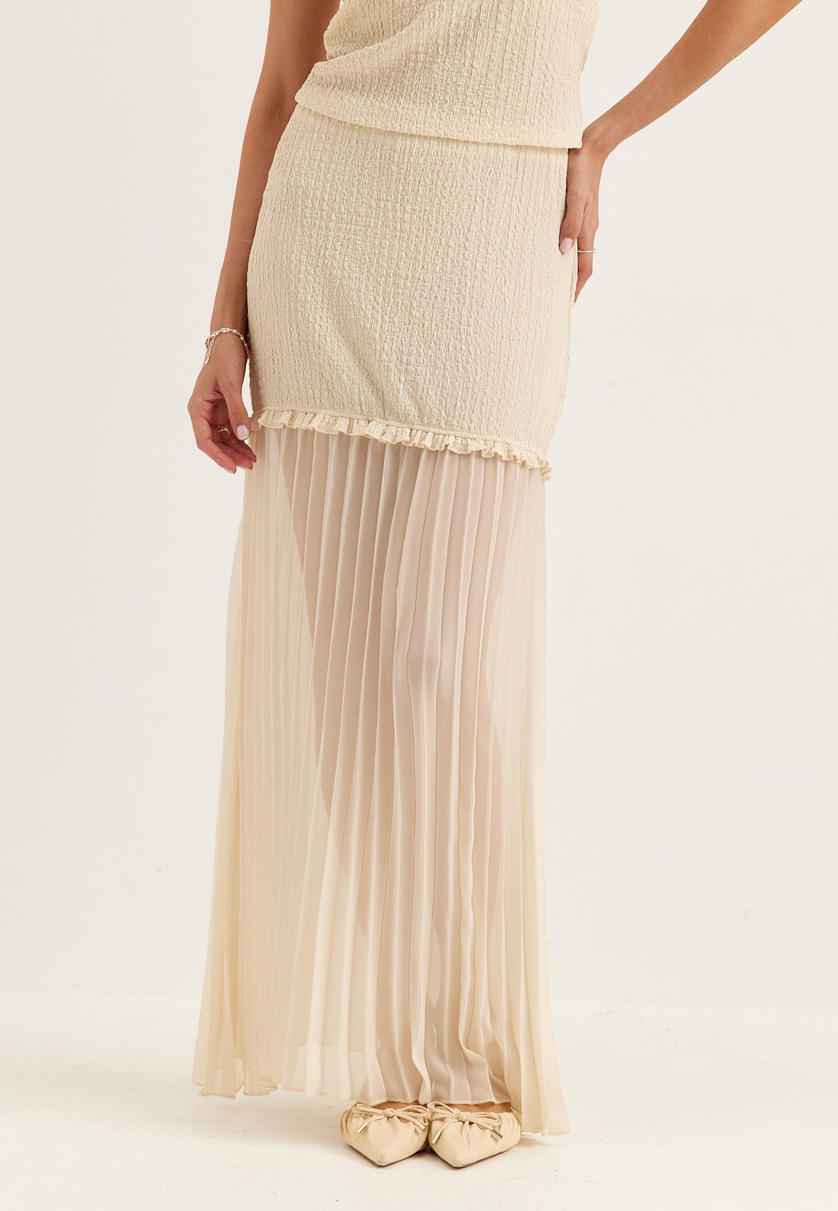 BUBBLEROOM Strucure Combined Maxi Skirt