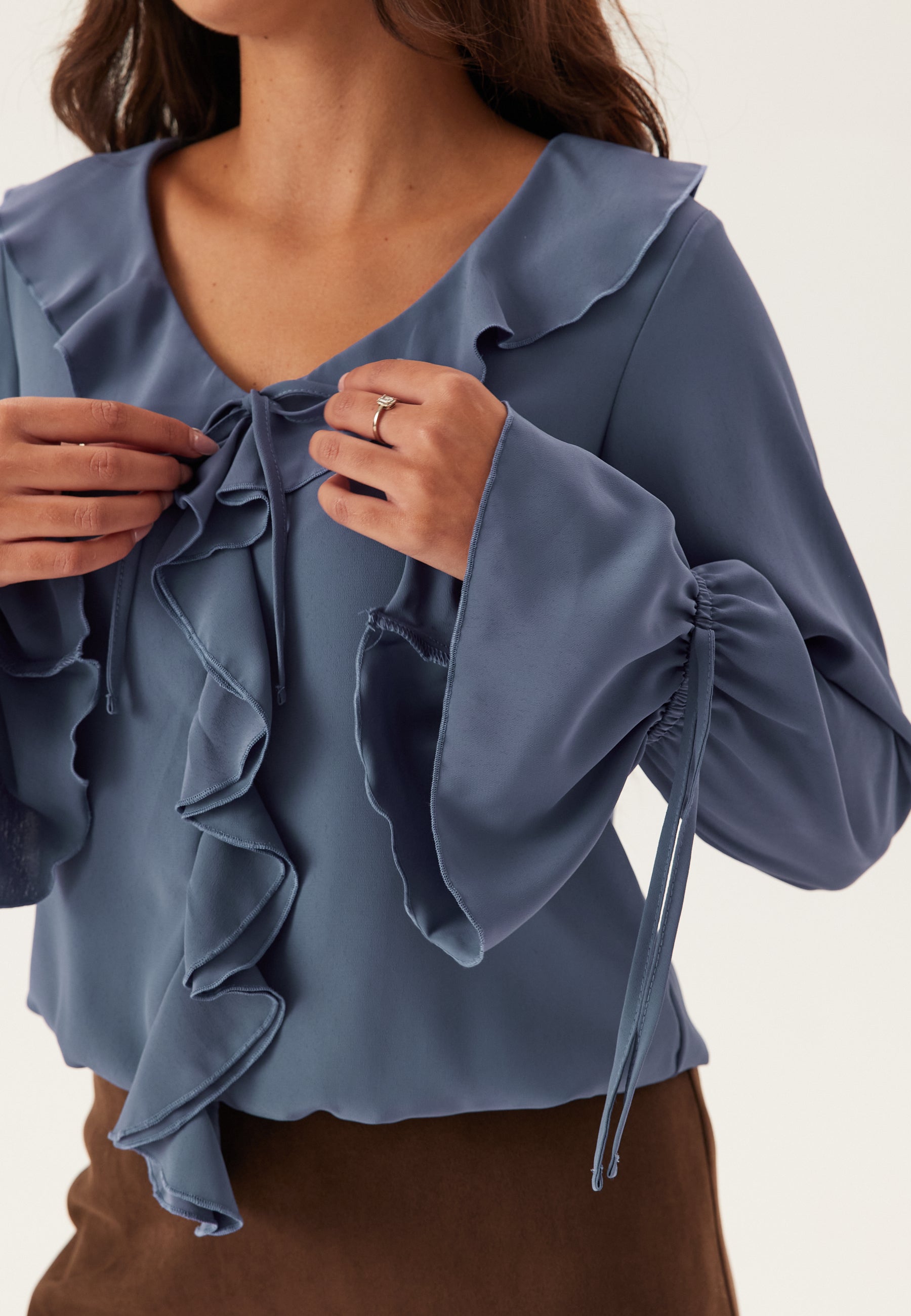 BUBBLEROOM Frill Tie Blouse