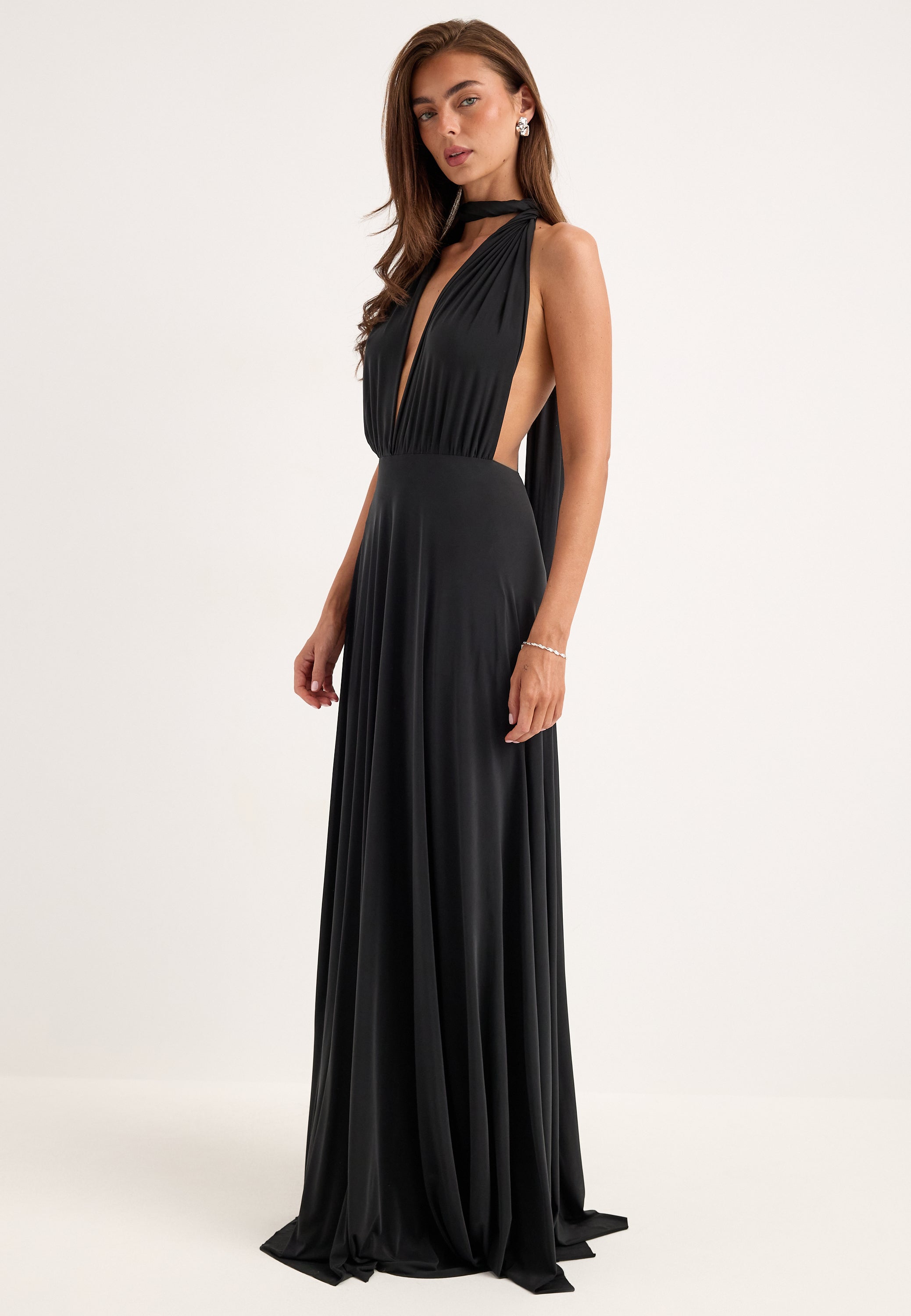 Goddiva Multi Tie Maxi Dress