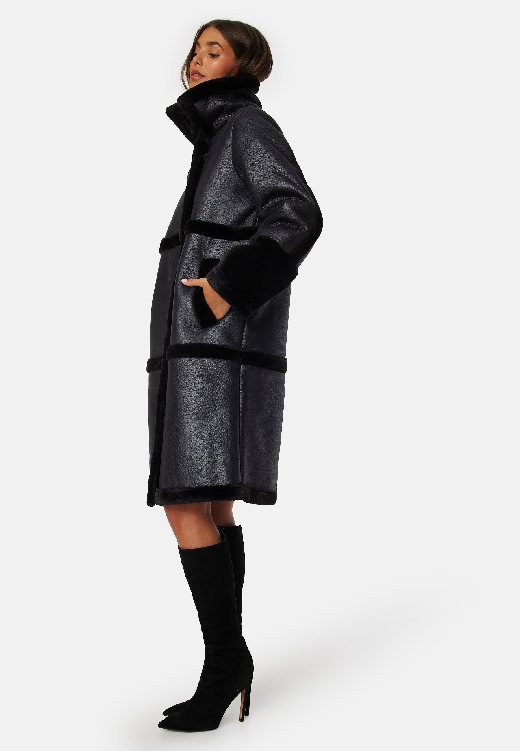 VILA Melda L/S Faux Sherling Coat