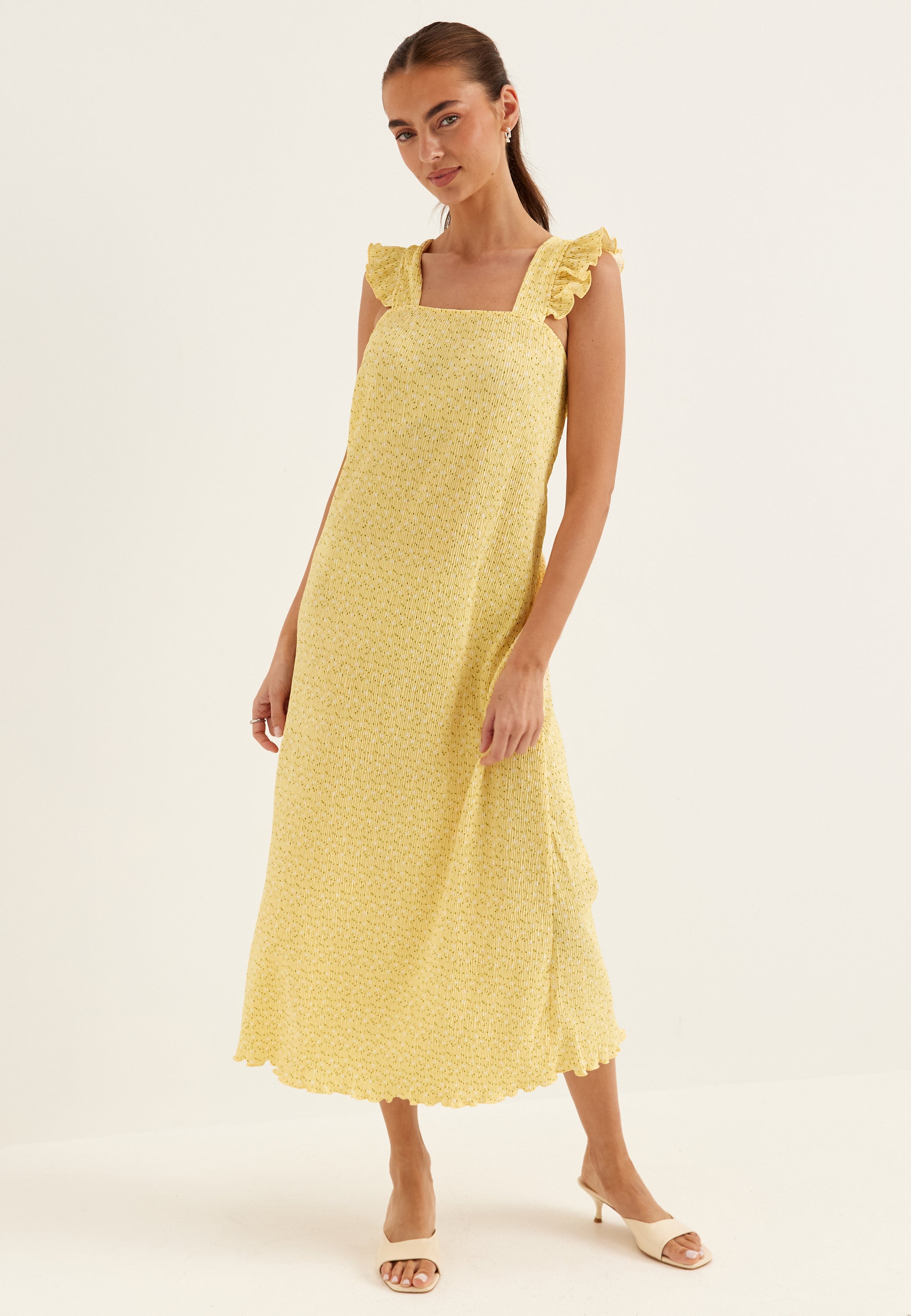 PIECES Pcflora Strap Flounce Dress