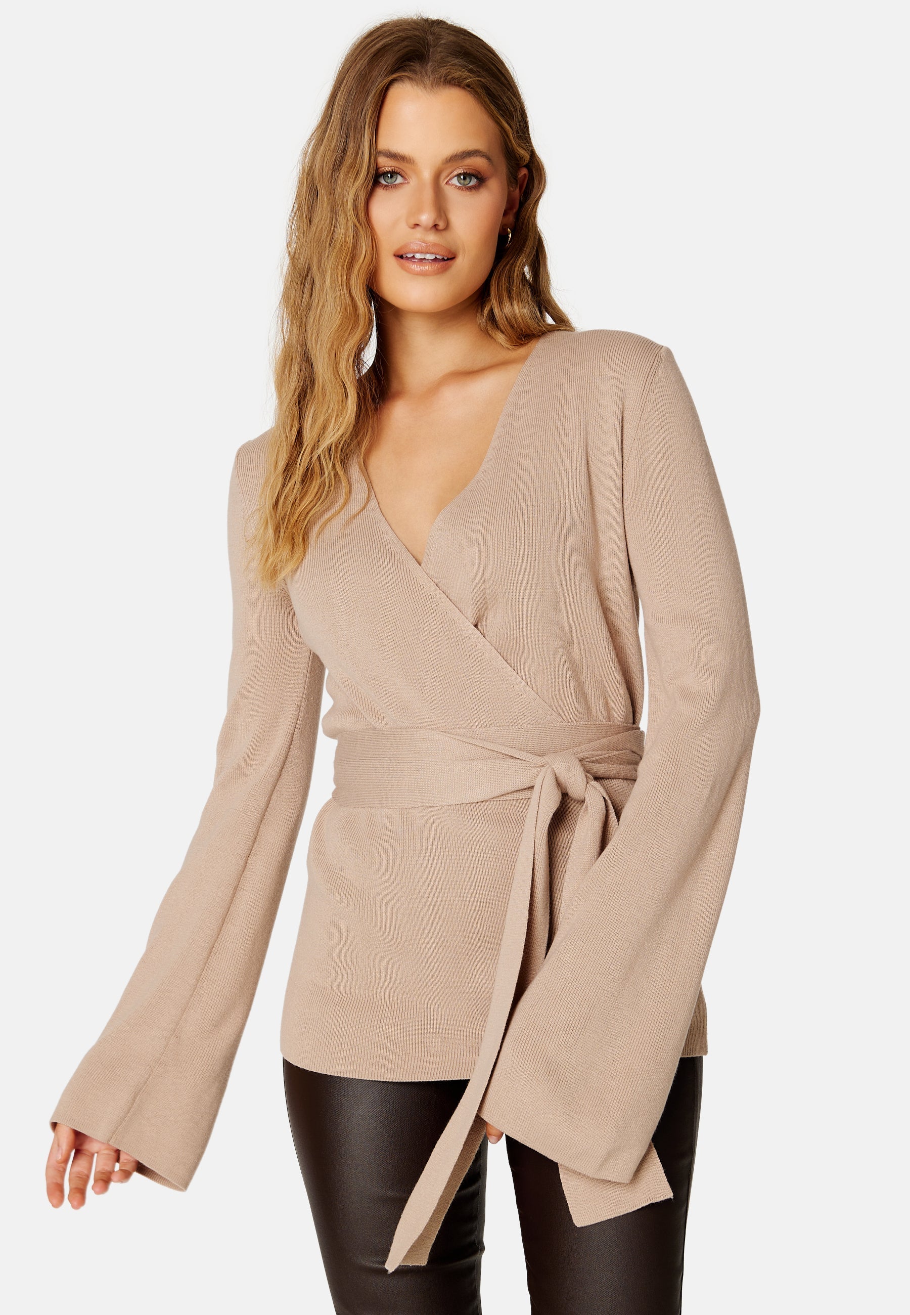 BUBBLEROOM Samantha knitted wrap top