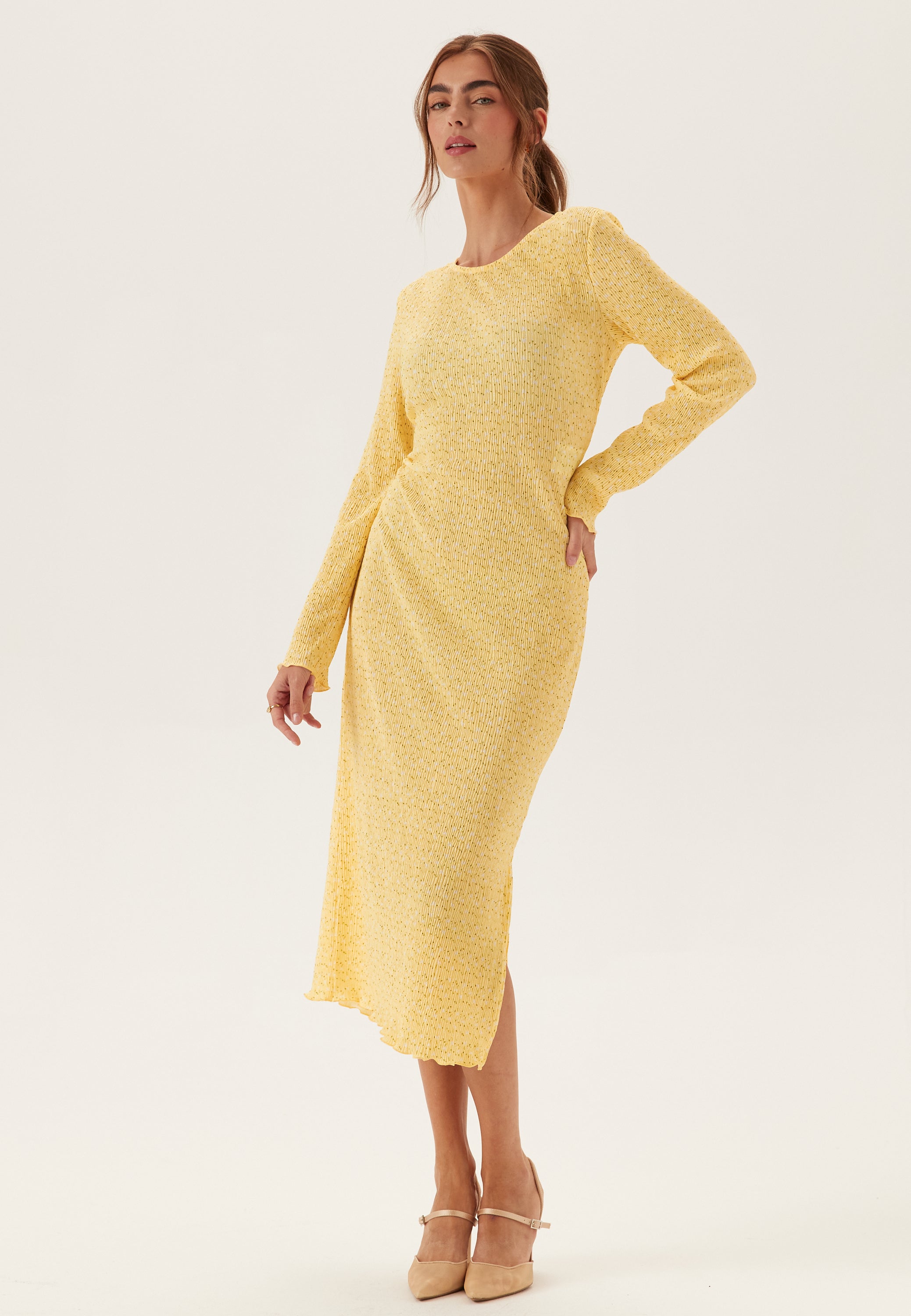 Pieces Pcflora Ls Midi Dress
