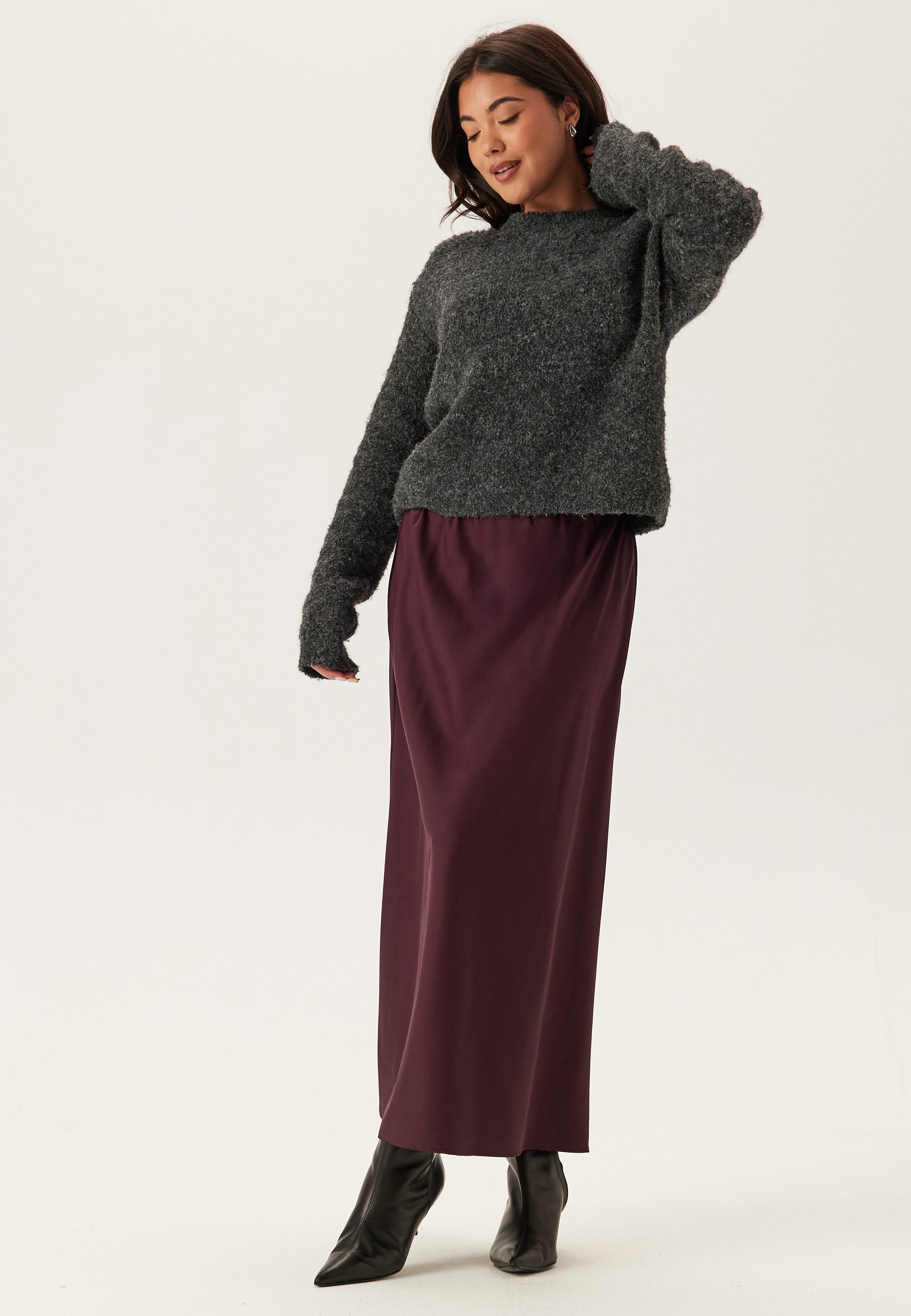 BUBBLEROOM Satin Midaxi Skirt
