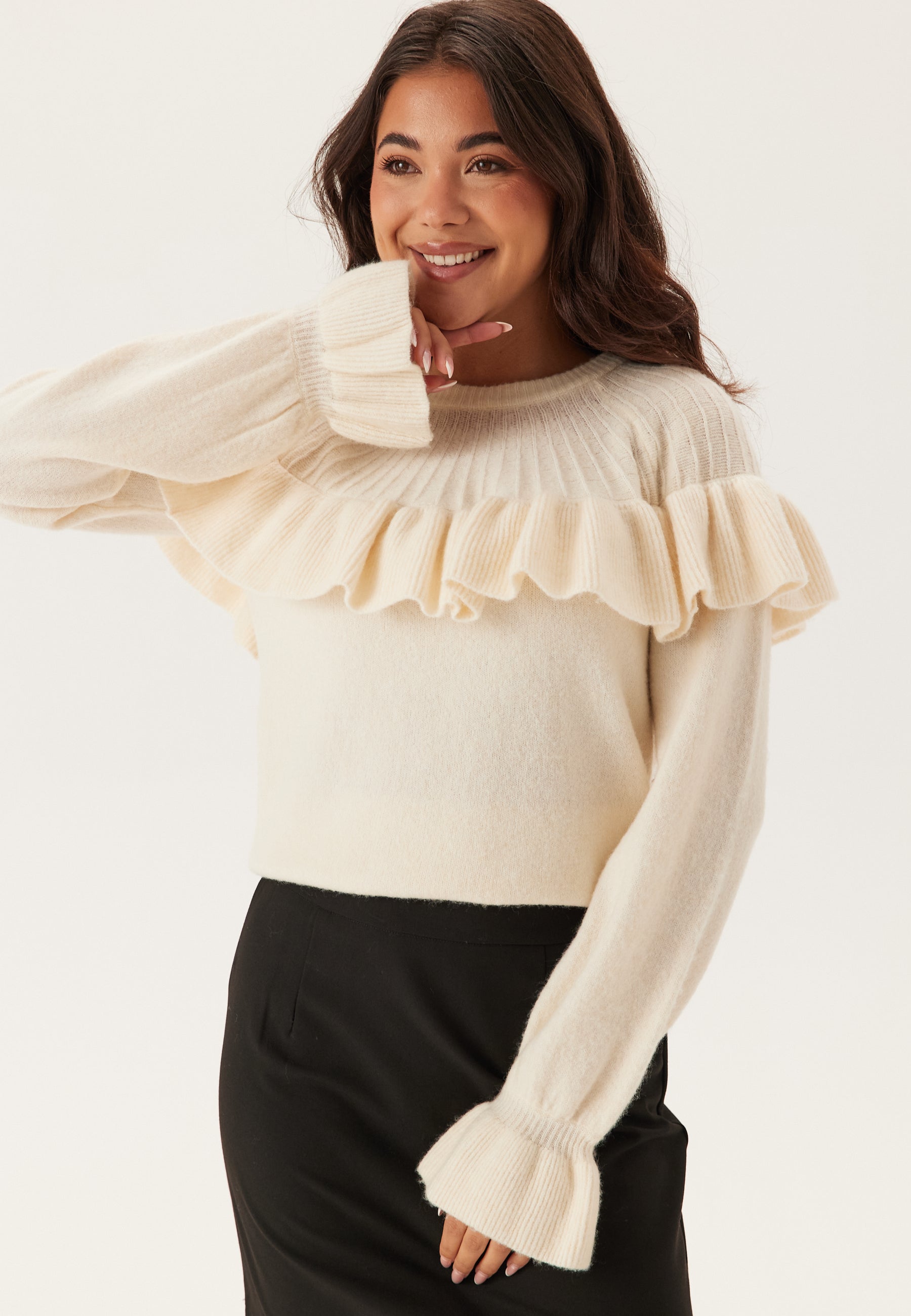 Happy Holly Flounce Sweater