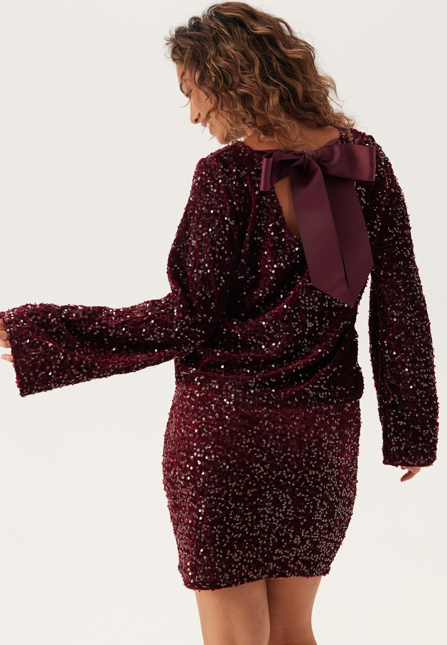 Pieces Pckam Ls Deep Back Bow Top