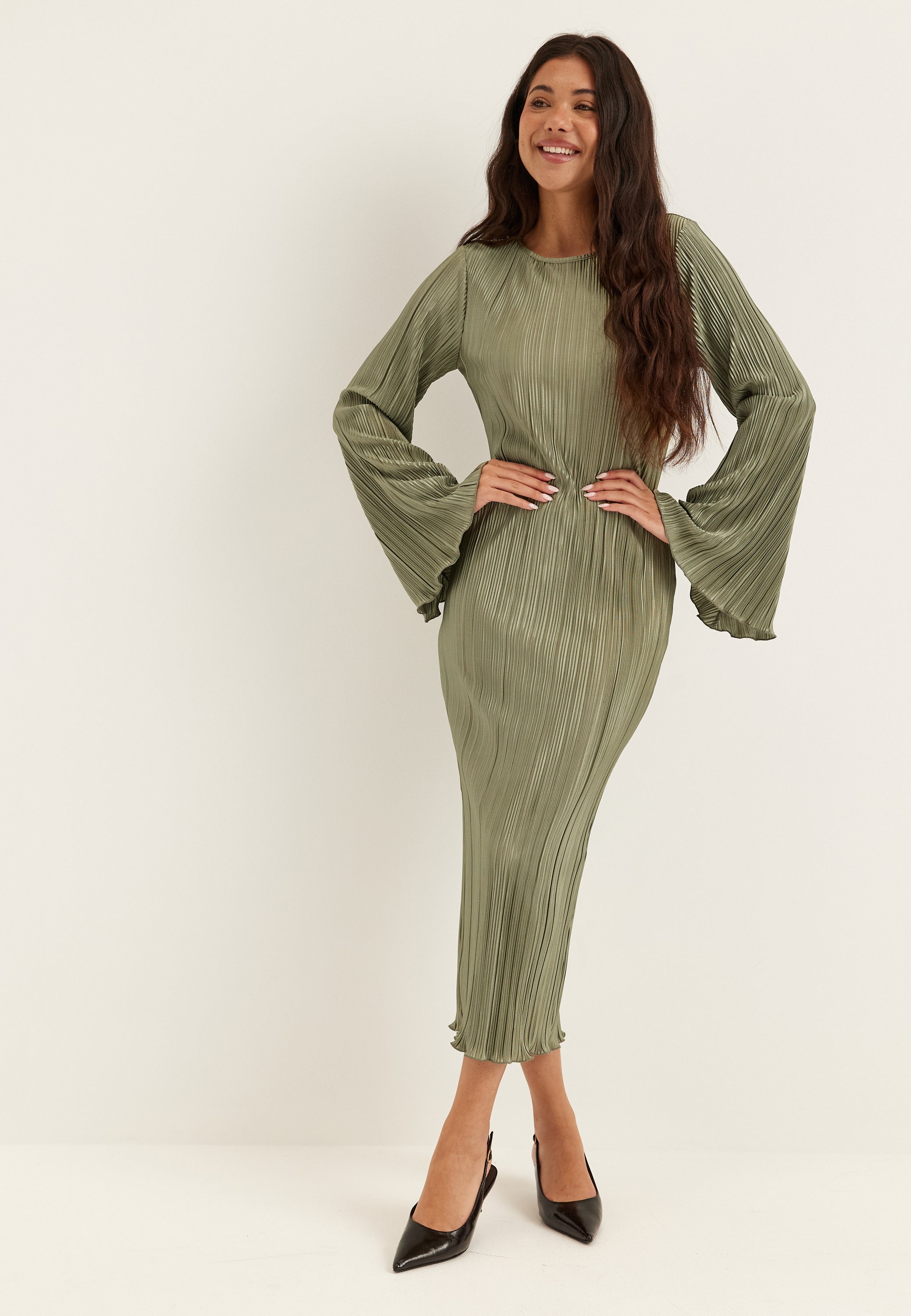 BUBBLEROOM Pleated Frill Dress