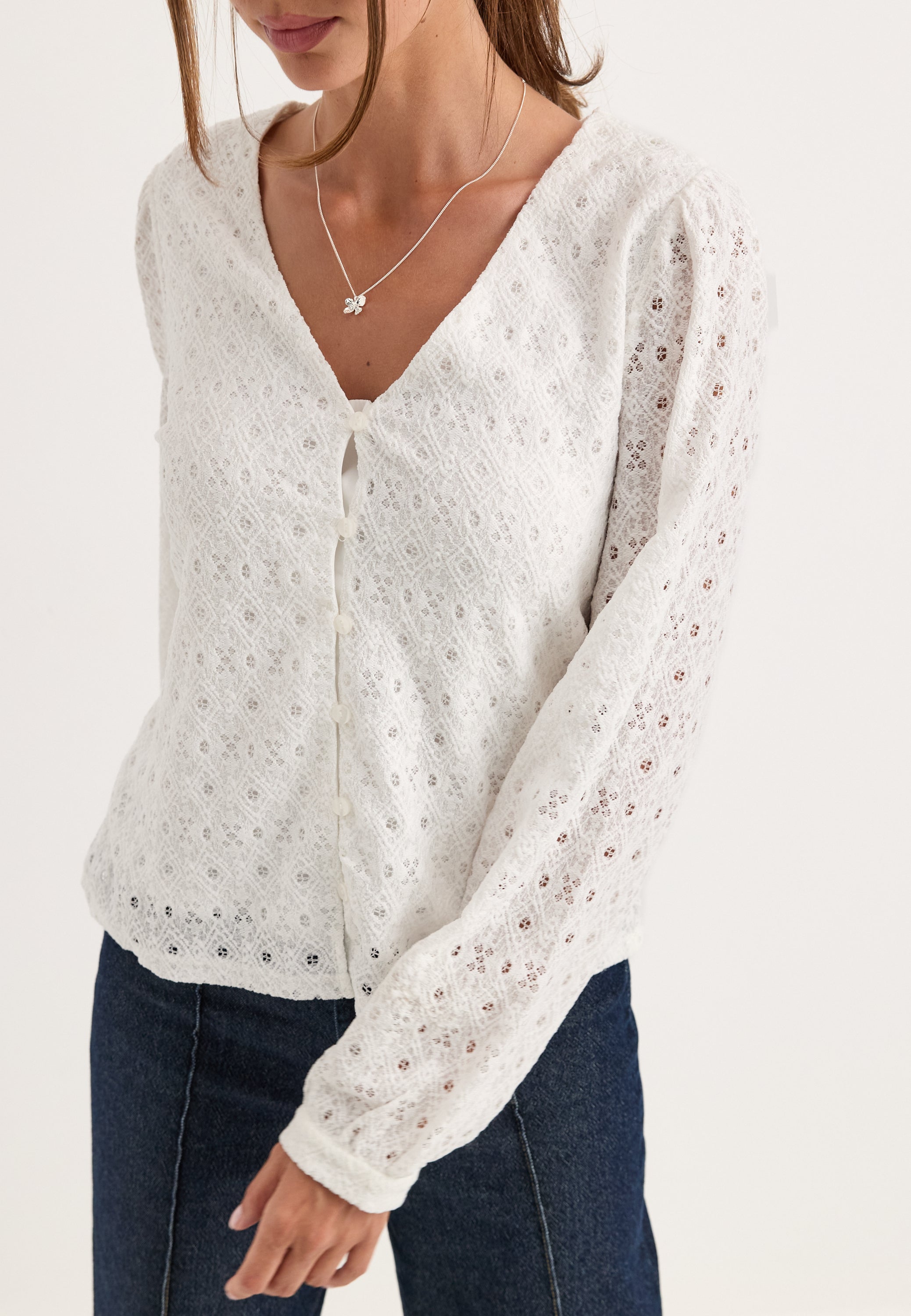 OBJECTCOLLECTORSITEM Objlaila L/S V-NECK TOP NOOS