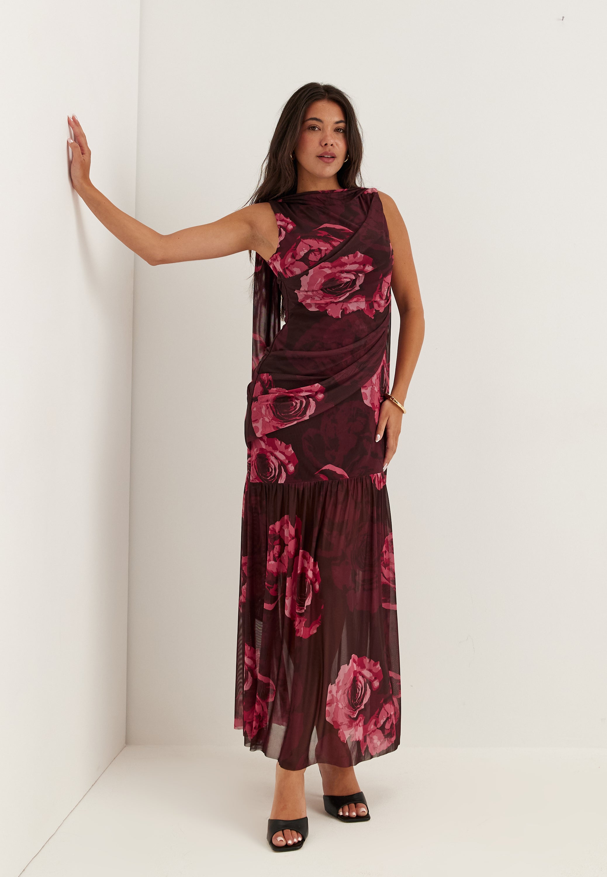 BUBBLEROOM OCCASION Scarf Mesh Ankle Dress