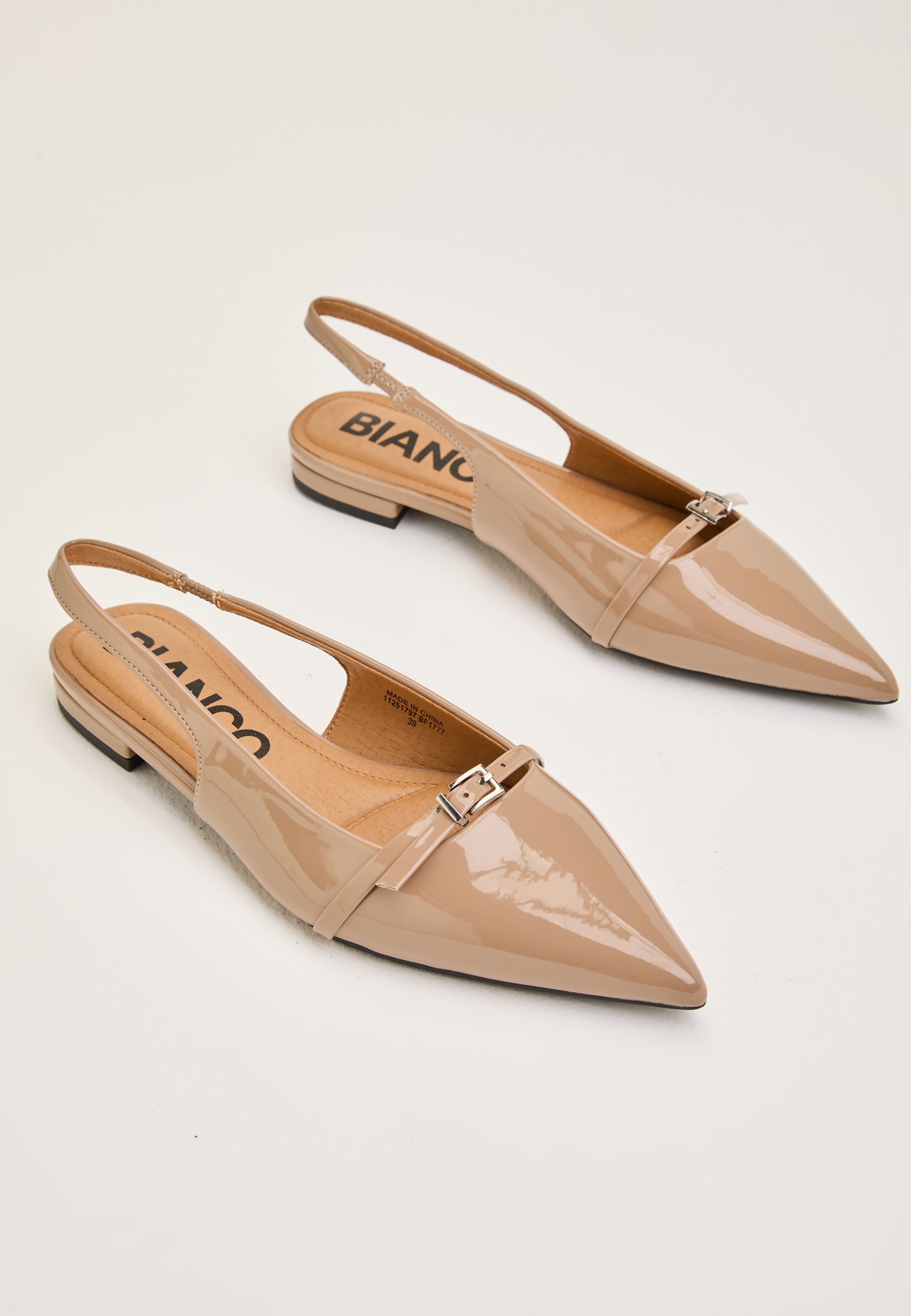 BIANCO Biabari Pointy Flat Slingback Faux Leather