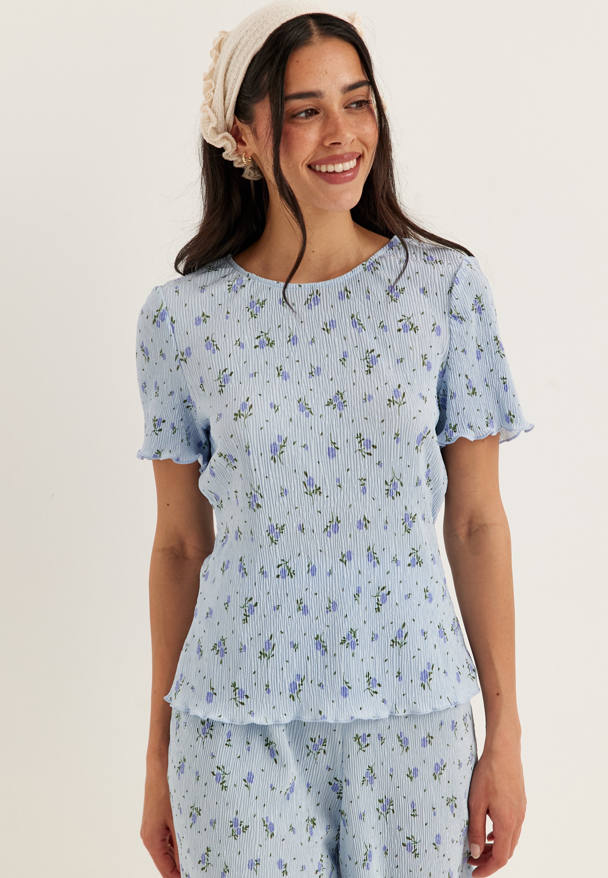 PIECES Pcflora Ss O-neck Top Jrs