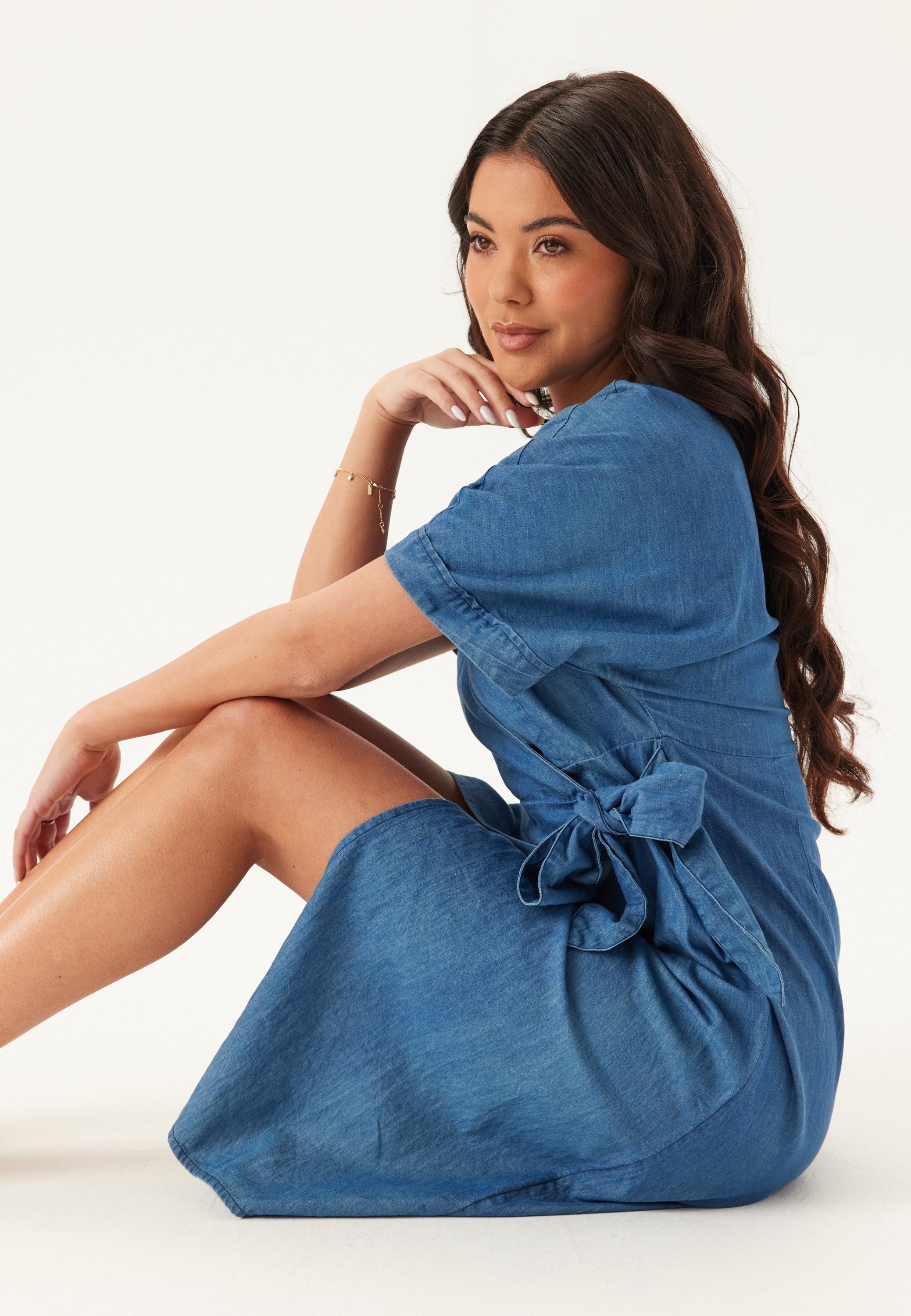 Happy Holly Denim Wrap Dress