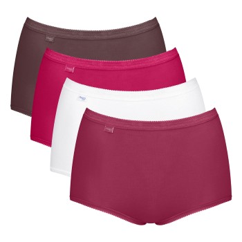 Sloggi Trusser 4P Basic Plus Maxi Panty Rosa/Brun bomuld 38 Dame