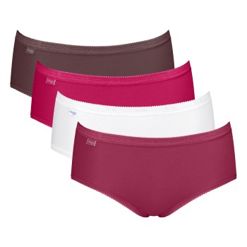 Sloggi Trusser 4P Basic Plus Midi Color Rosa/Brun bomuld 42 Dame