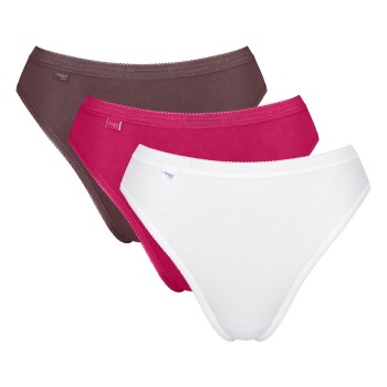 Sloggi Trusser 3P Basic Tai Multi Rosa/Brun bomuld 44 Dame