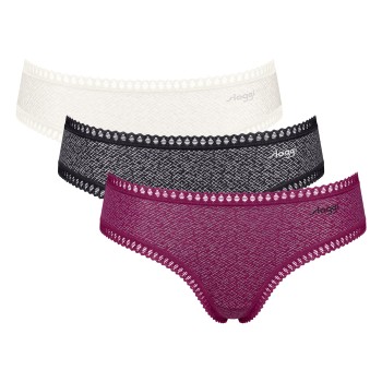 Sloggi Trusser 3P GO Crush Hipster Briefs Rosa/Sort bomuld XX-Large Dame
