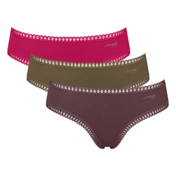 Sloggi Trusser 3P GO Crush Hipster Briefs Brun/Khaki bomuld XX-Large Dame