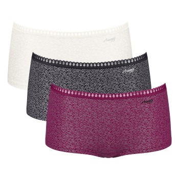 Sloggi Trusser 3P GO Crush Hipster Shorts Rosa/Sort bomuld XX-Large Dame