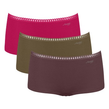 Sloggi Trusser 3P GO Crush Hipster Shorts Brun/Khaki bomuld Medium Dame