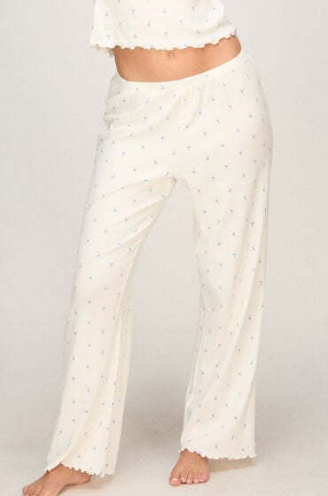 Hunkemöller Pyjamasbukser Loose Pointelle Hvid