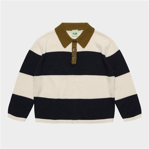 FUB Striped Polo Ecru Navy Ecru Navy 90 cm  Creme  90 cm  Drenge