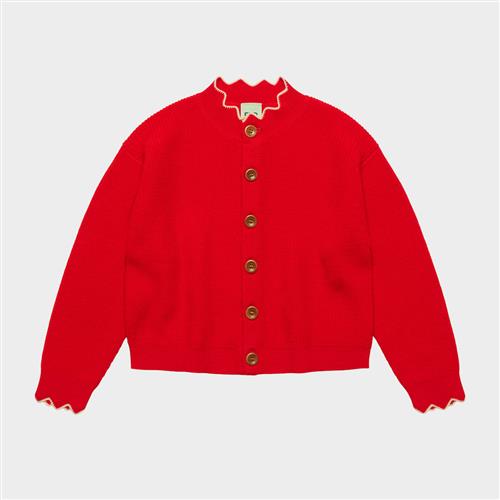 FUB Rib Cardigan Classic Red Classic Red 110 cm  Rød  110 cm  Piger