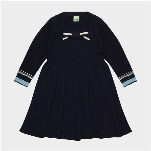 FUB Bow Dress Dark Navy Dark Navy 140 cm  Marineblå  140 cm  Piger
