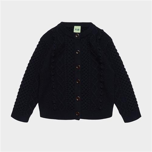 FUB Aran Cardigan Dark Navy Dark Navy 100 cm  Marineblå  100 cm