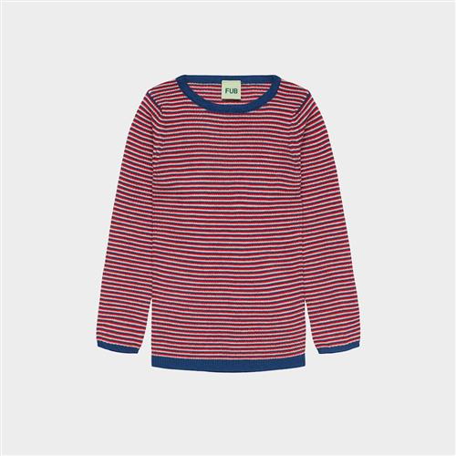 FUB Rib Blouse Ecru Classic Red Deep Indigo Ecru Classic Red Deep Indigo 80 cm  Rød  80 cm  Drenge, Piger