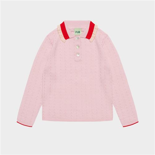 FUB Pointelle Polo Rose Quartz Rose Quartz 80 cm  Lyserød  80 cm  Piger