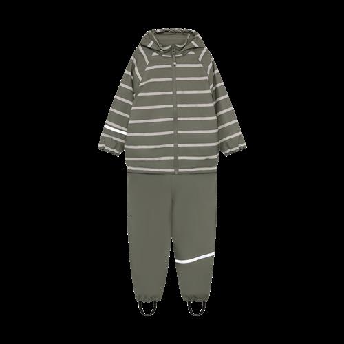 Celavi Rainwear Set - AOP, w. fleece Mulled Basil Mulled Basil-120 cm  Grøn  120 cm